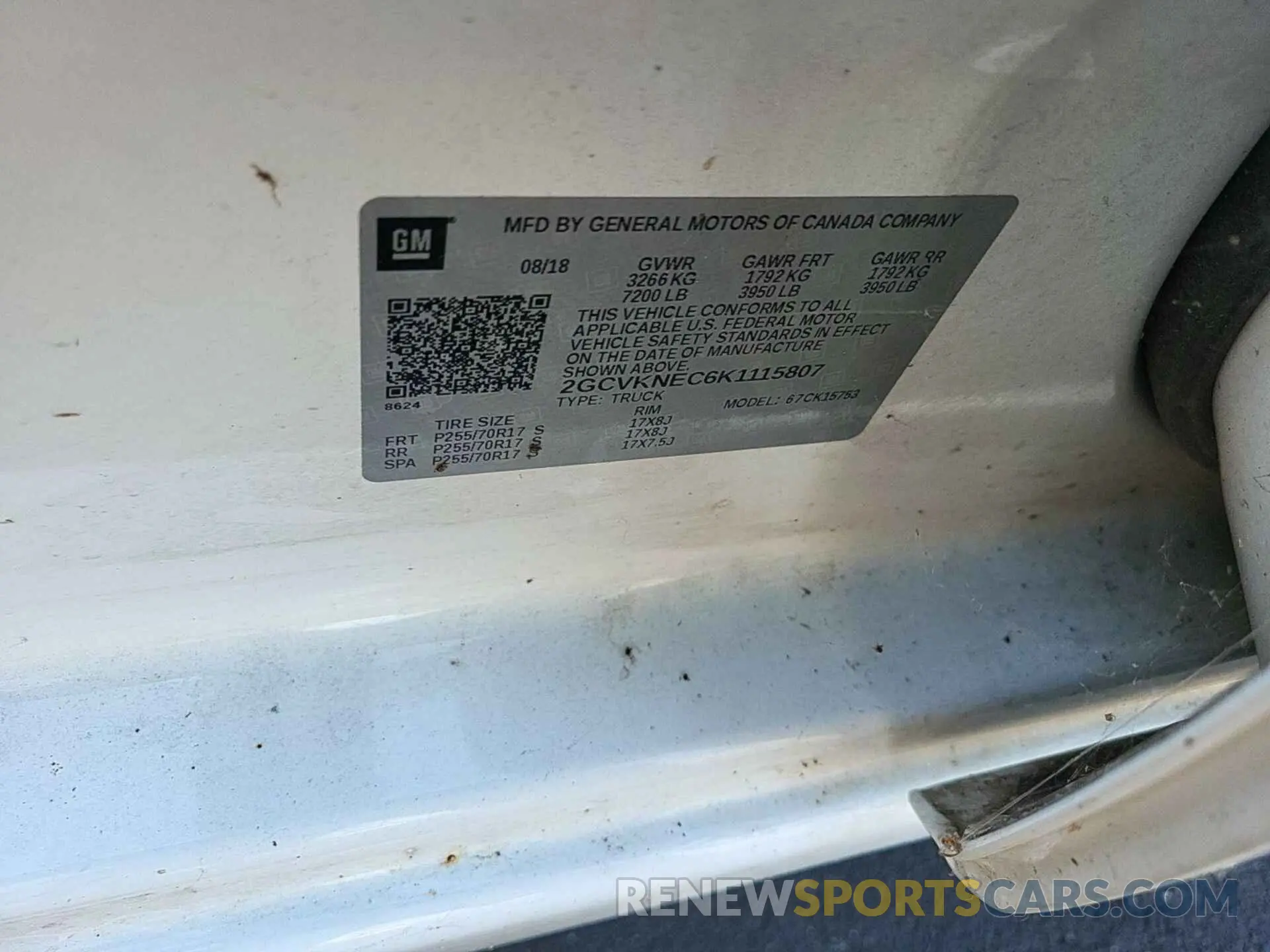 6 Photograph of a damaged car 2GCVKNEC6K1115807 CHEVROLET SILVERADO 1500 LD 2019