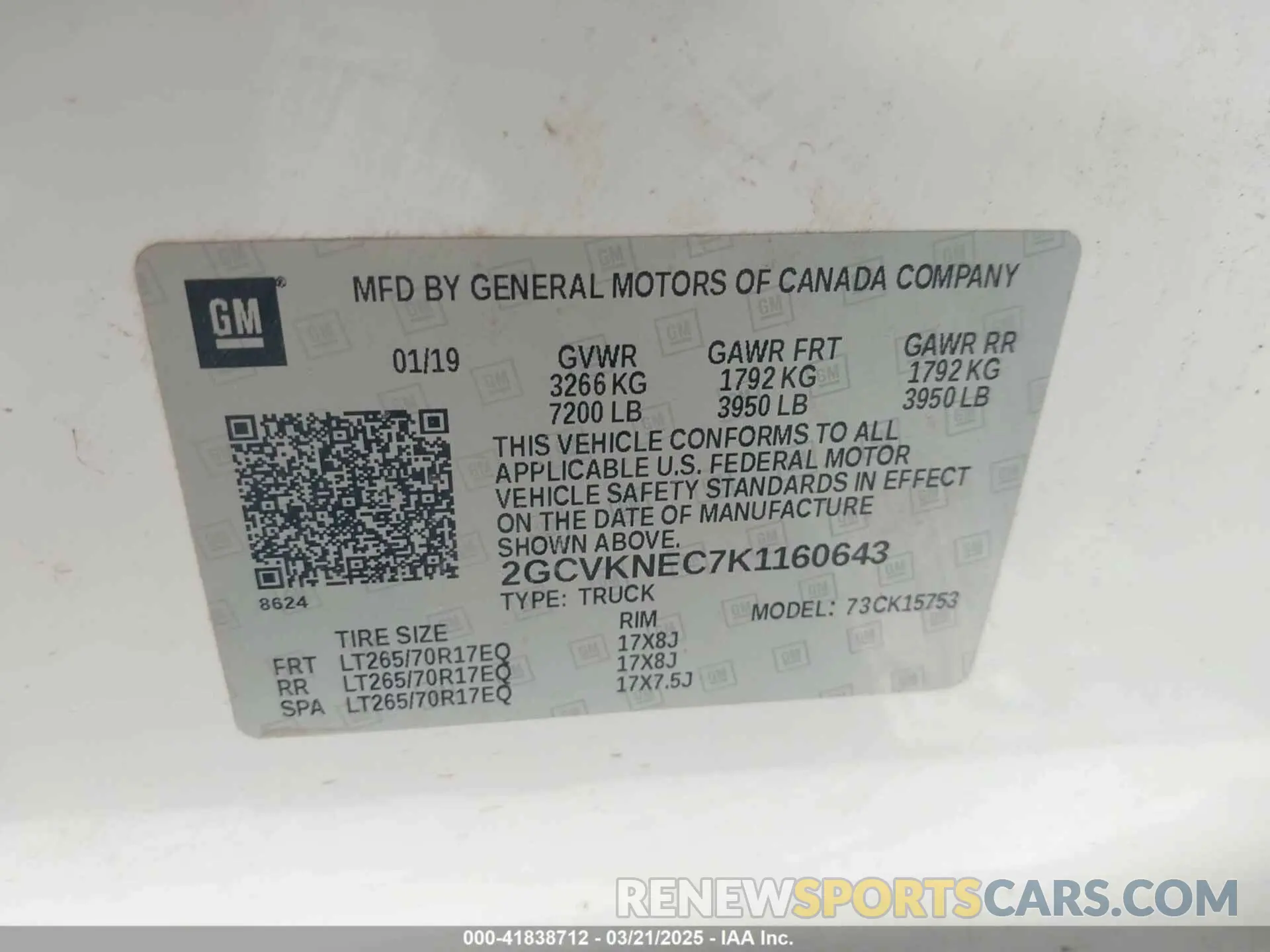 9 Photograph of a damaged car 2GCVKNEC7K1160643 CHEVROLET SILVERADO 1500 LD 2019