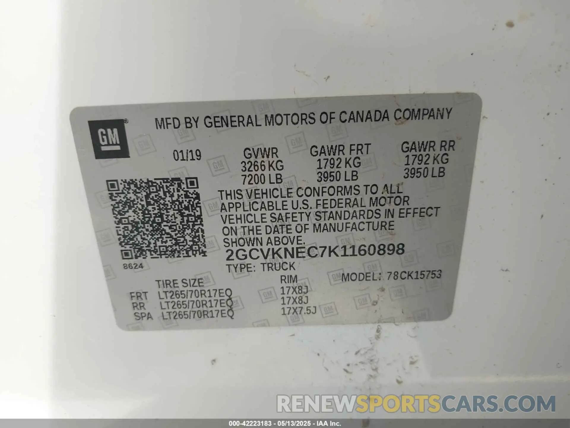 9 Photograph of a damaged car 2GCVKNEC7K1160898 CHEVROLET SILVERADO 1500 LD 2019