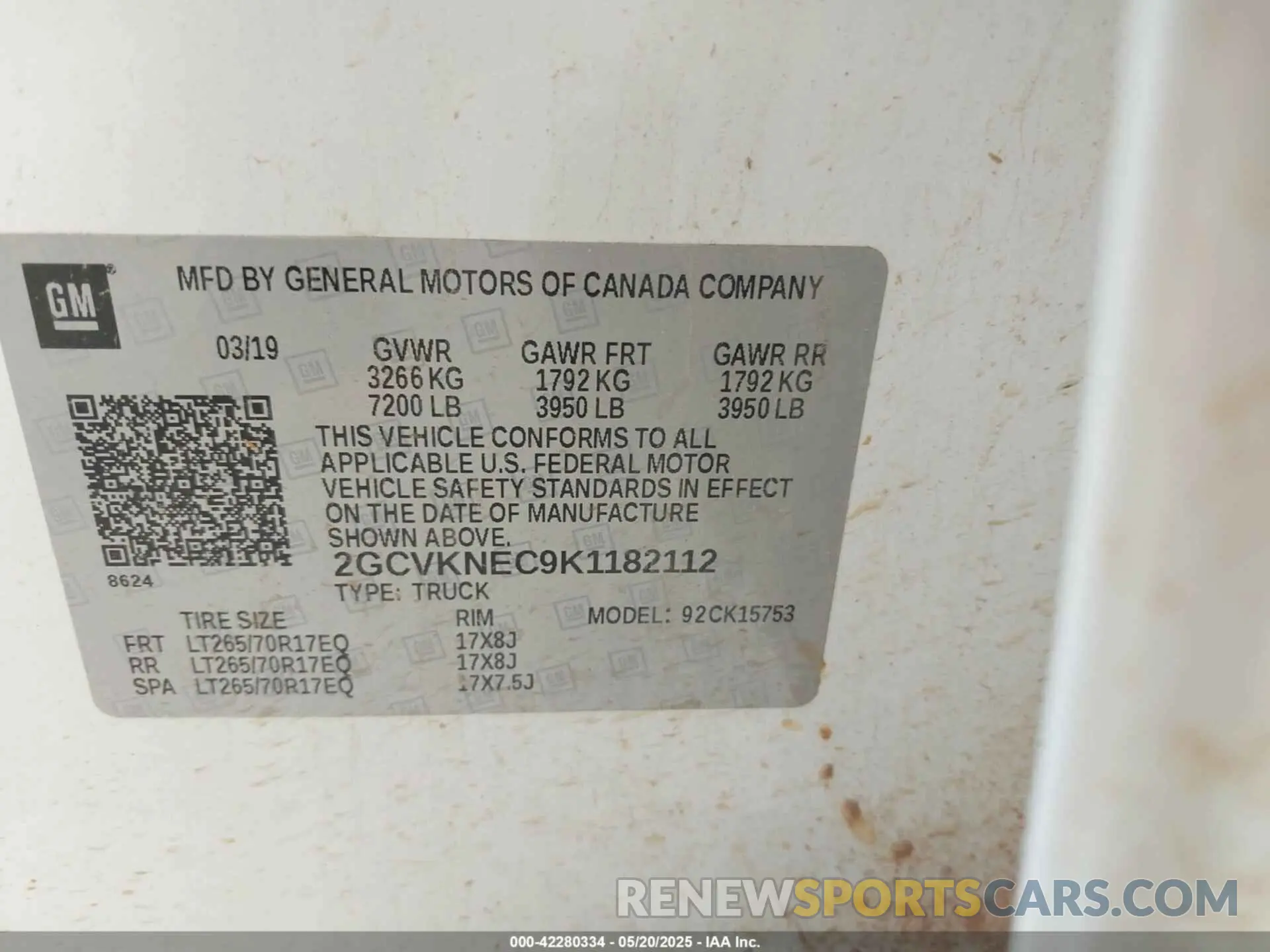 9 Photograph of a damaged car 2GCVKNEC9K1182112 CHEVROLET SILVERADO 1500 LD 2019