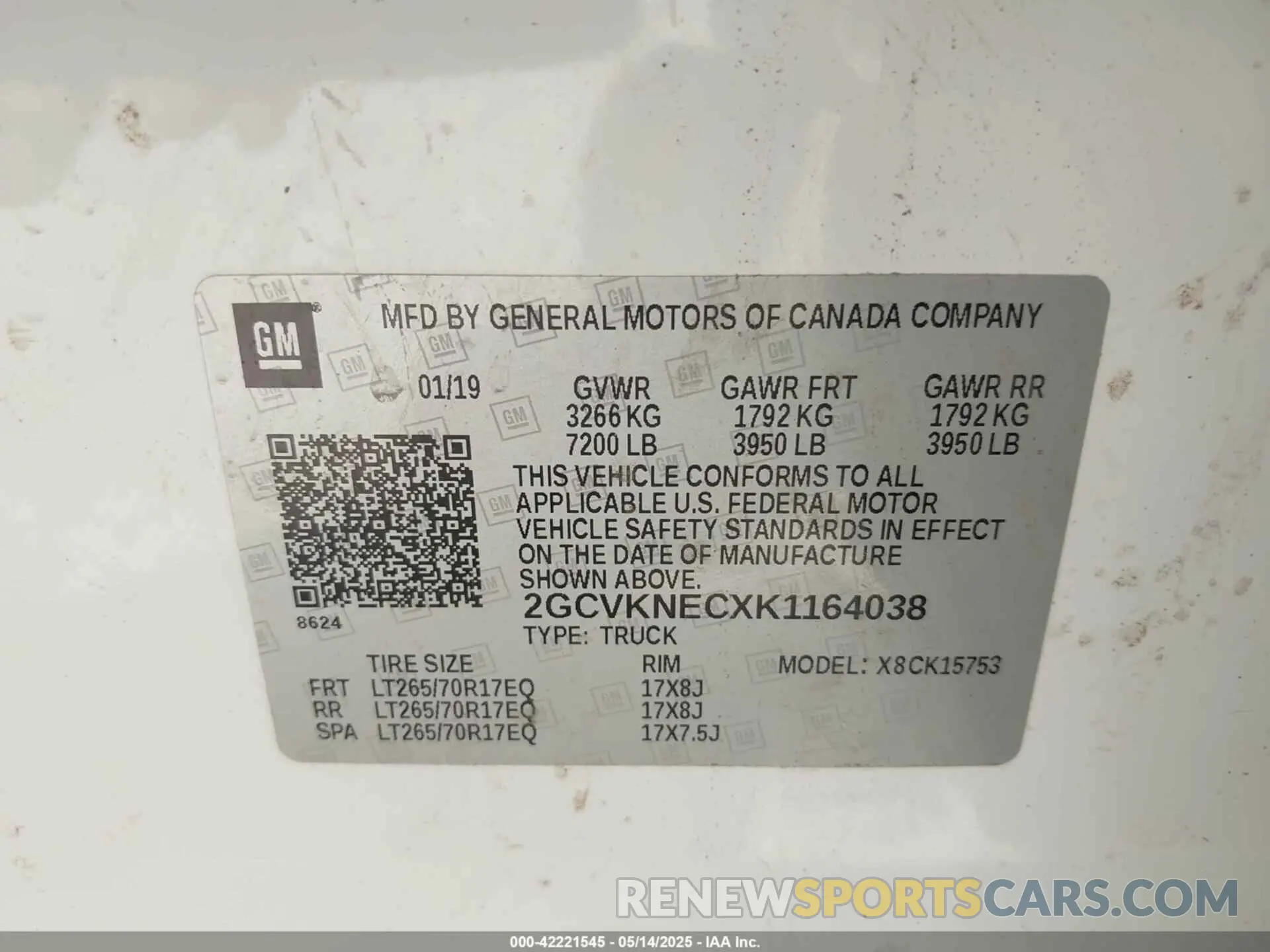 9 Photograph of a damaged car 2GCVKNECXK1164038 CHEVROLET SILVERADO 1500 LD 2019