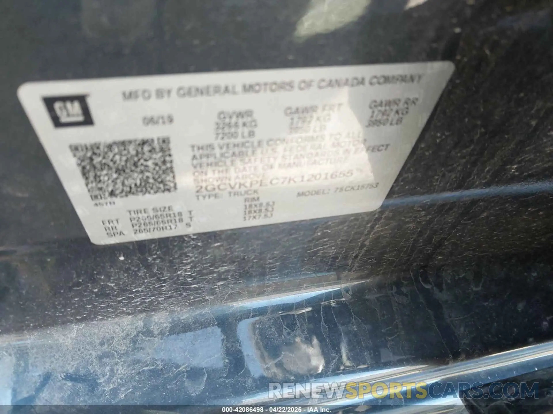 9 Photograph of a damaged car 2GCVKPEC7K1201655 CHEVROLET SILVERADO 1500 LD 2019