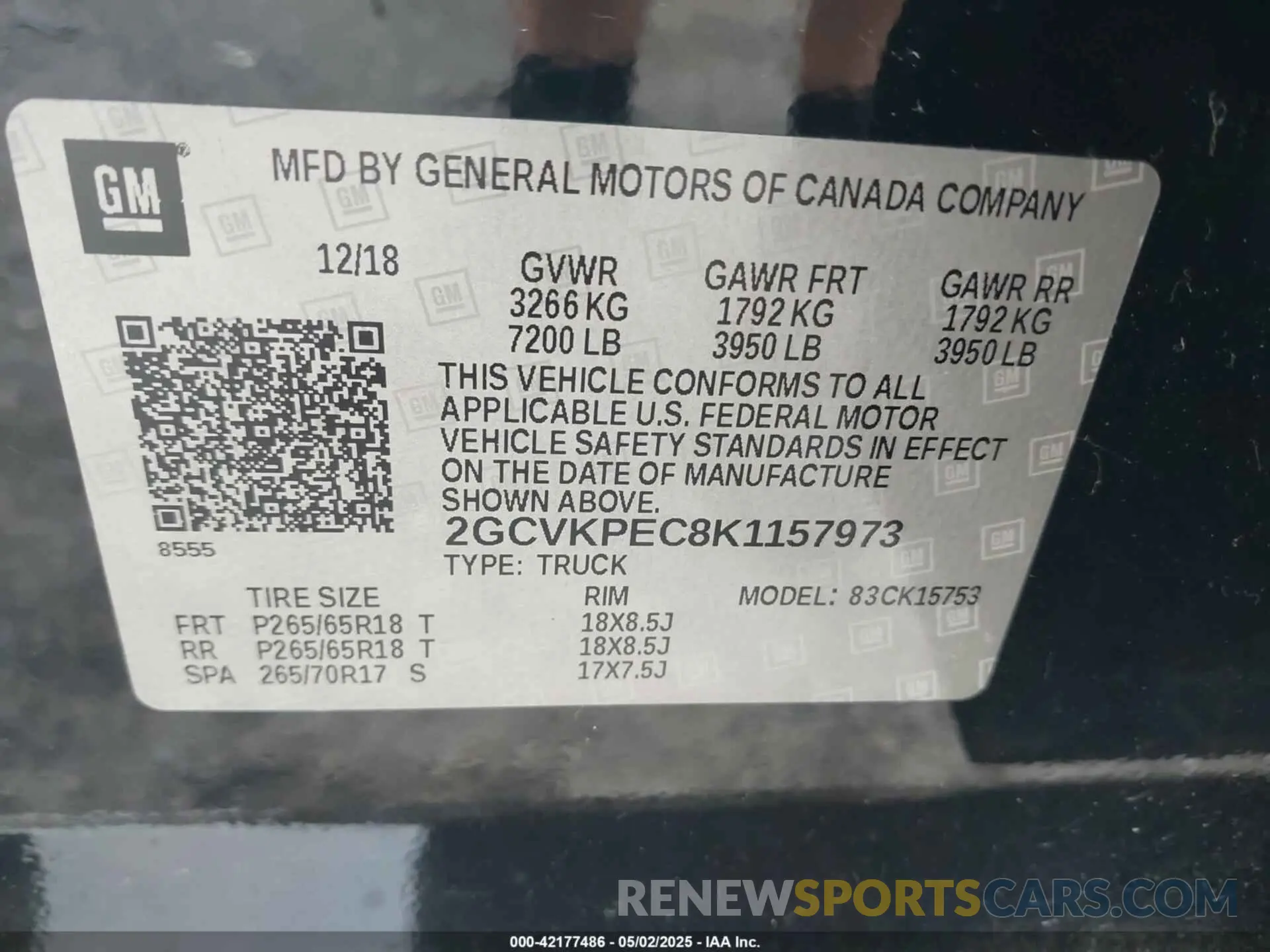 9 Photograph of a damaged car 2GCVKPEC8K1157973 CHEVROLET SILVERADO 1500 LD 2019