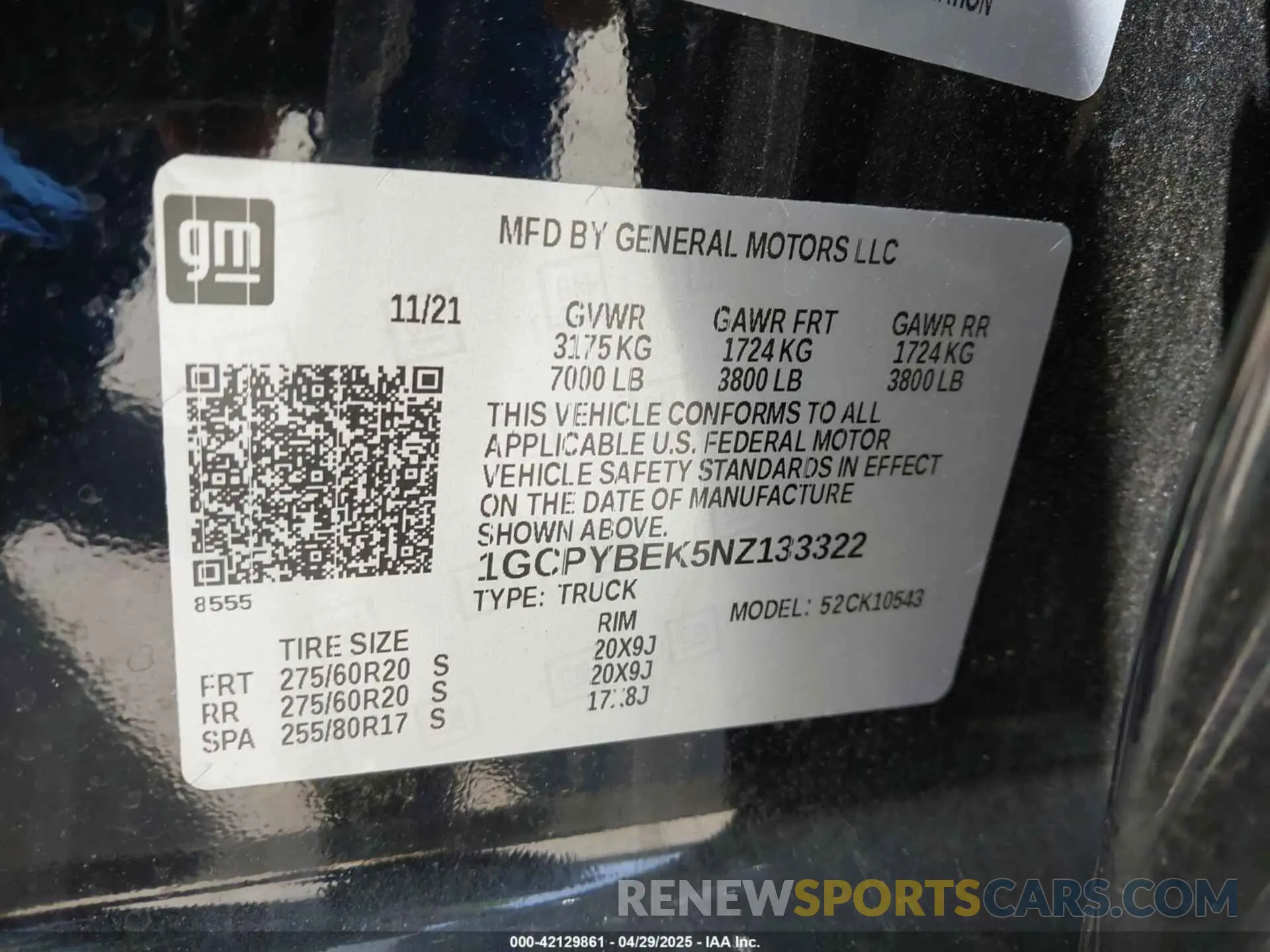 9 Photograph of a damaged car 1GCPYBEK5NZ133322 CHEVROLET SILVERADO 1500 LTD 2022