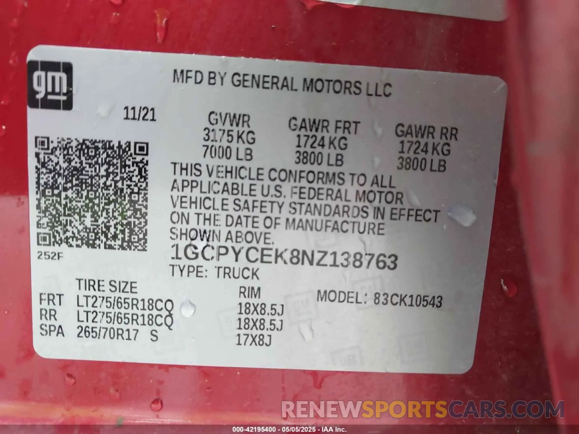 9 Photograph of a damaged car 1GCPYCEK8NZ138763 CHEVROLET SILVERADO 1500 LTD 2022