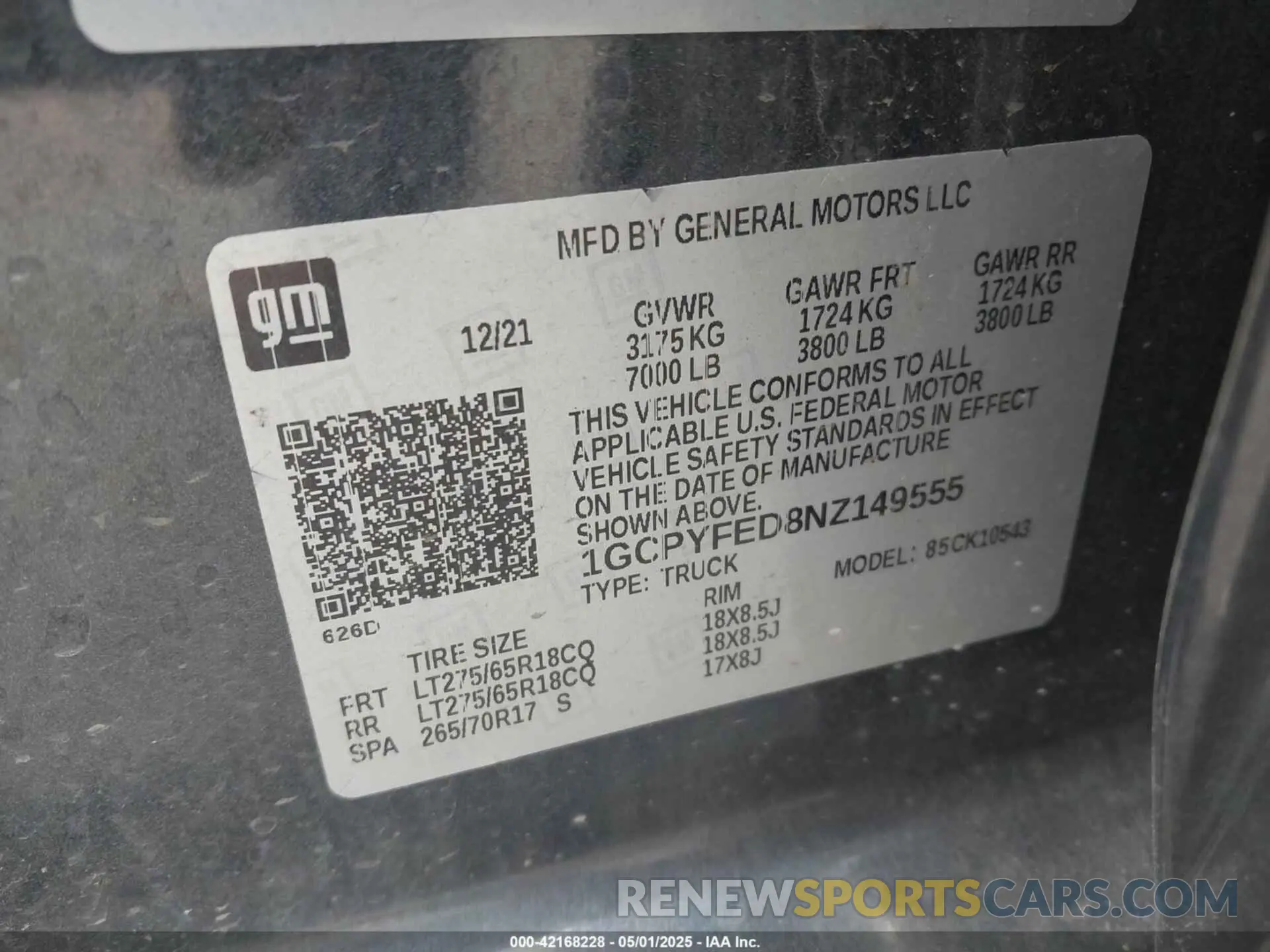9 Photograph of a damaged car 1GCPYFED8NZ149555 CHEVROLET SILVERADO 1500 LTD 2022