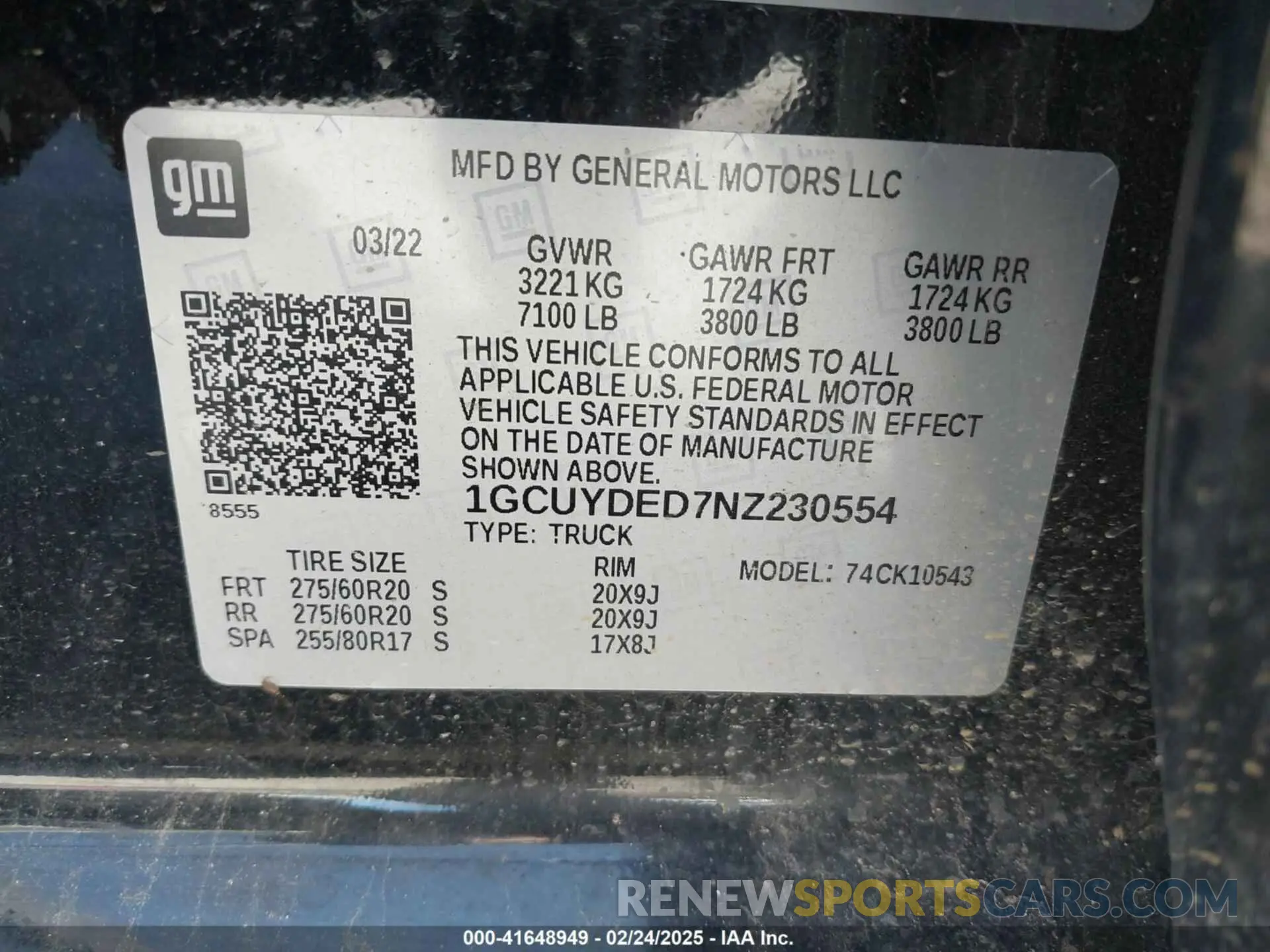 9 Photograph of a damaged car 1GCUYDED7NZ230554 CHEVROLET SILVERADO 1500 LTD 2022