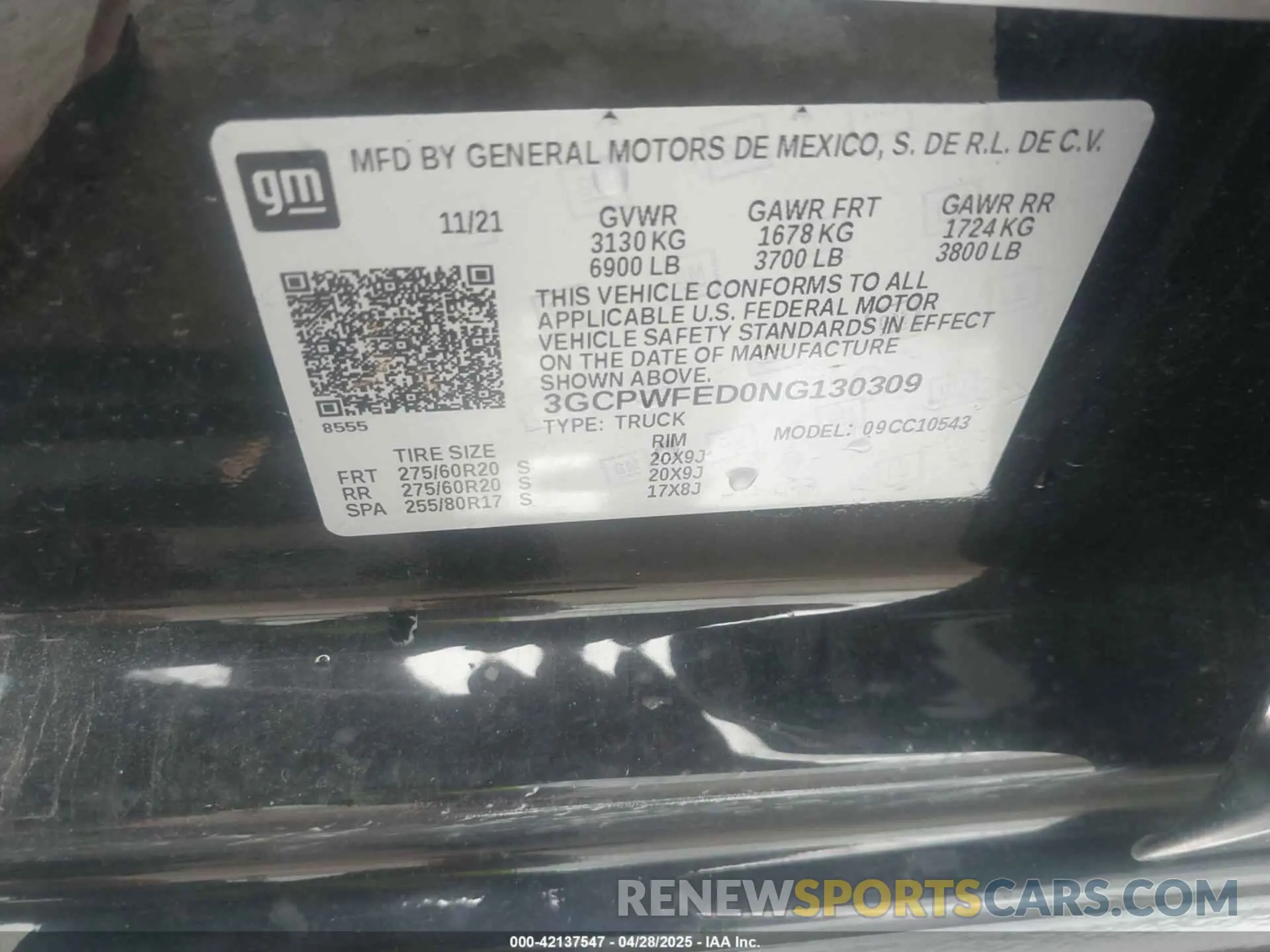 9 Photograph of a damaged car 3GCPWFED0NG130309 CHEVROLET SILVERADO 1500 LTD 2022