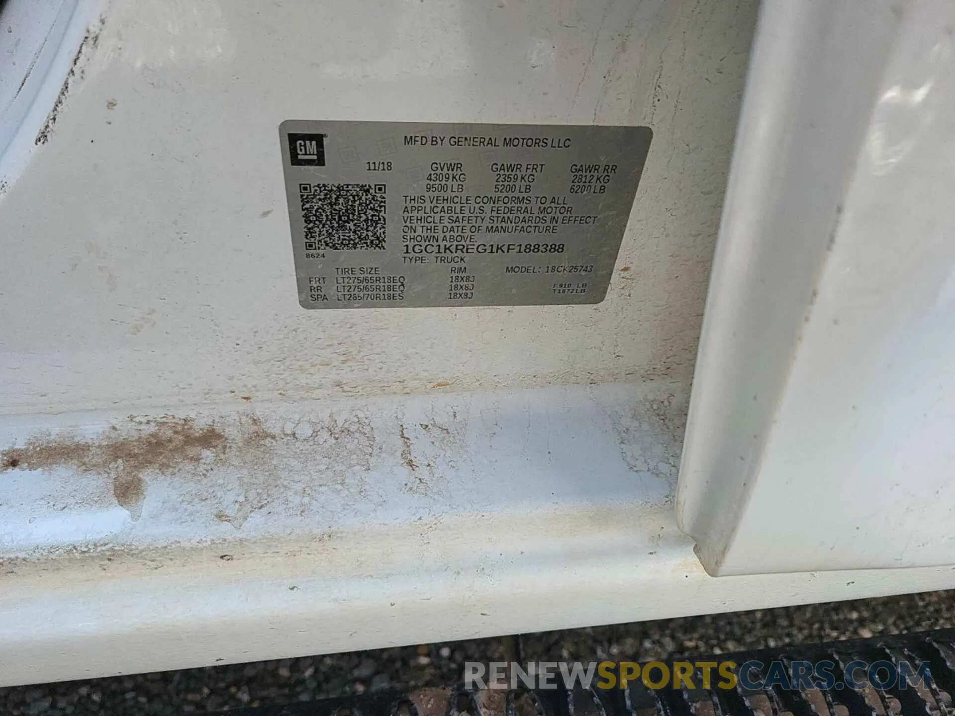 7 Photograph of a damaged car 1GC1KREG1KF188388 CHEVROLET SILVERADO 2019