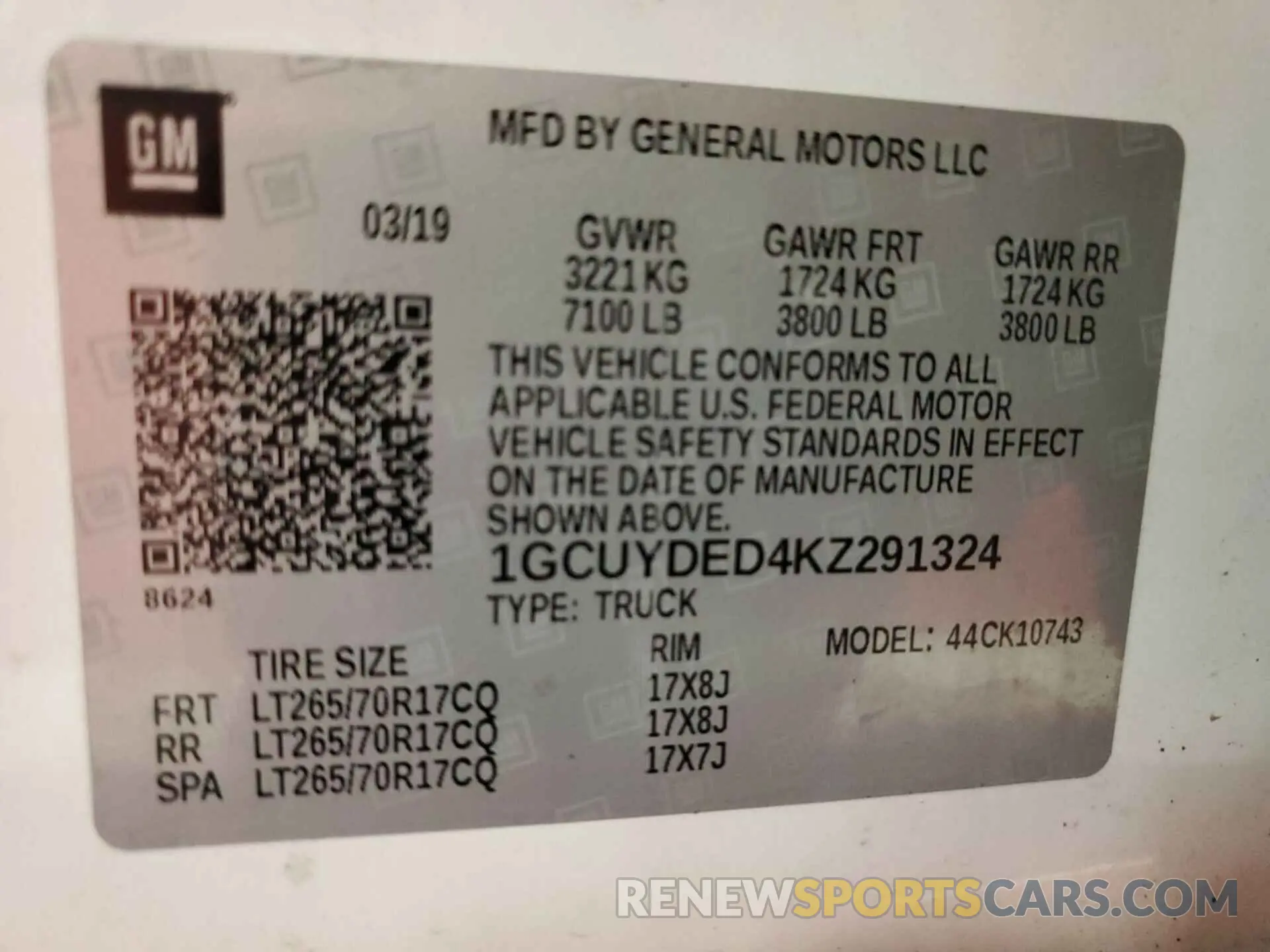 5 Photograph of a damaged car 1GCUYDED4KZ291324 CHEVROLET SILVERADO 2019