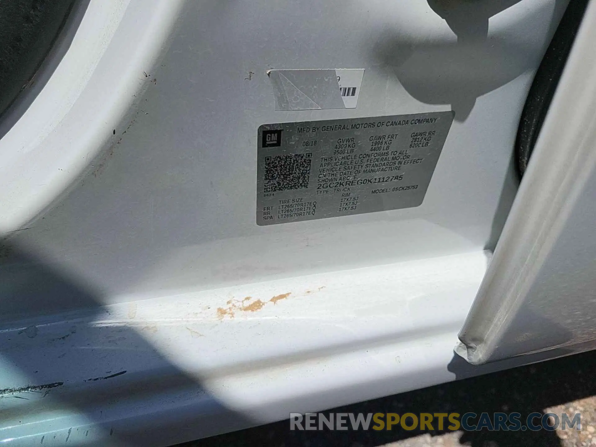19 Photograph of a damaged car 2GC2KREG0K1112785 CHEVROLET SILVERADO 2019
