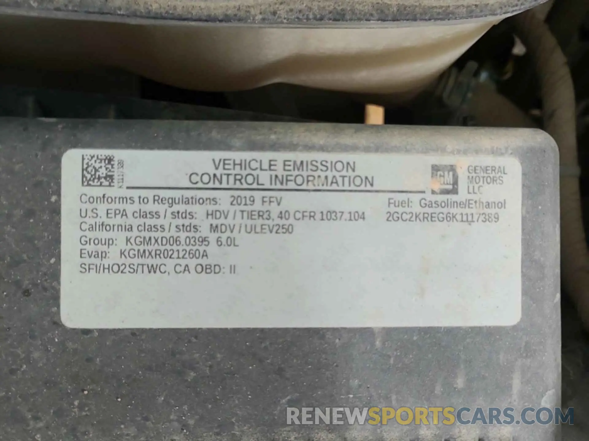 1 Photograph of a damaged car 2GC2KREG6K1117389 CHEVROLET SILVERADO 2019