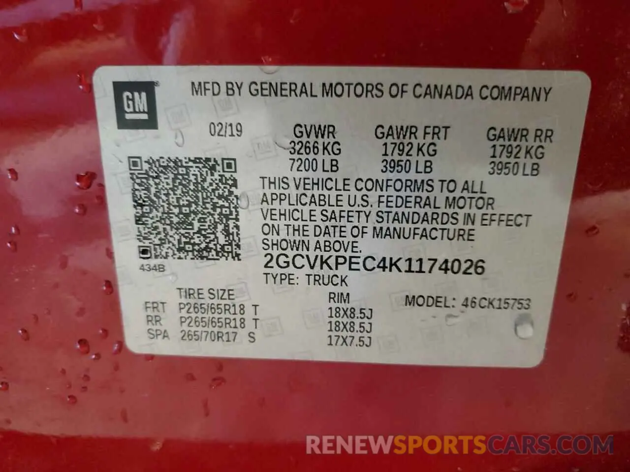 12 Photograph of a damaged car 2GCVKPEC4K1174026 CHEVROLET SILVERADO 2019