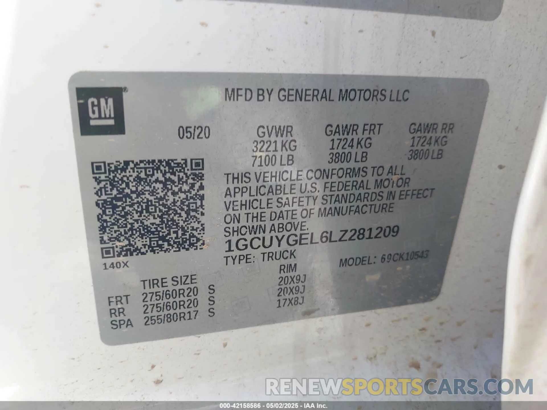 9 Photograph of a damaged car 1GCUYGEL6LZ281209 CHEVROLET SILVERADO 2020