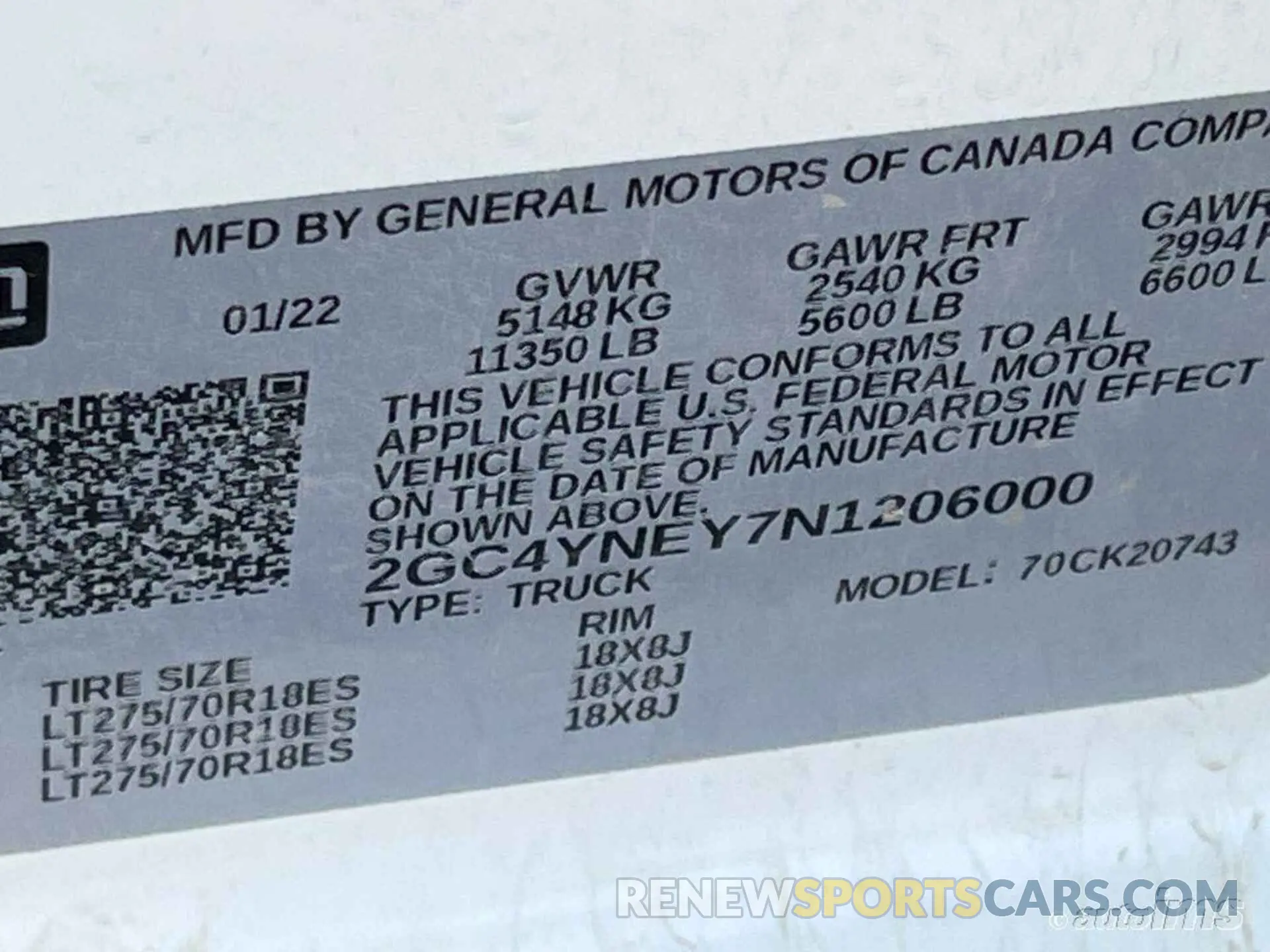 1 Photograph of a damaged car 2GC4YNEY7N1206000 CHEVROLET SILVERADO 2022