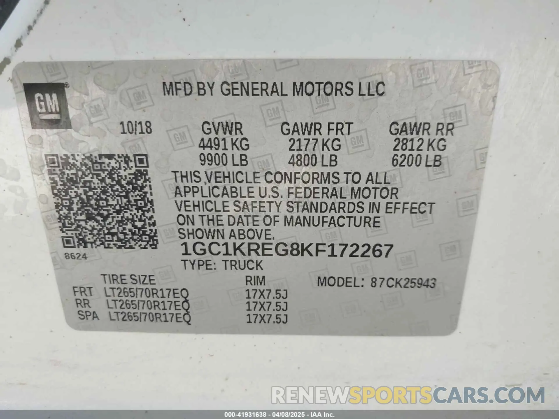 9 Photograph of a damaged car 1GC1KREG8KF172267 CHEVROLET SILVERADO 2500HD 2019