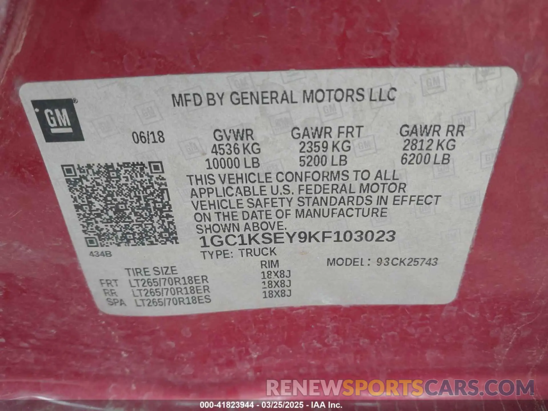 9 Photograph of a damaged car 1GC1KSEY9KF103023 CHEVROLET SILVERADO 2500HD 2019