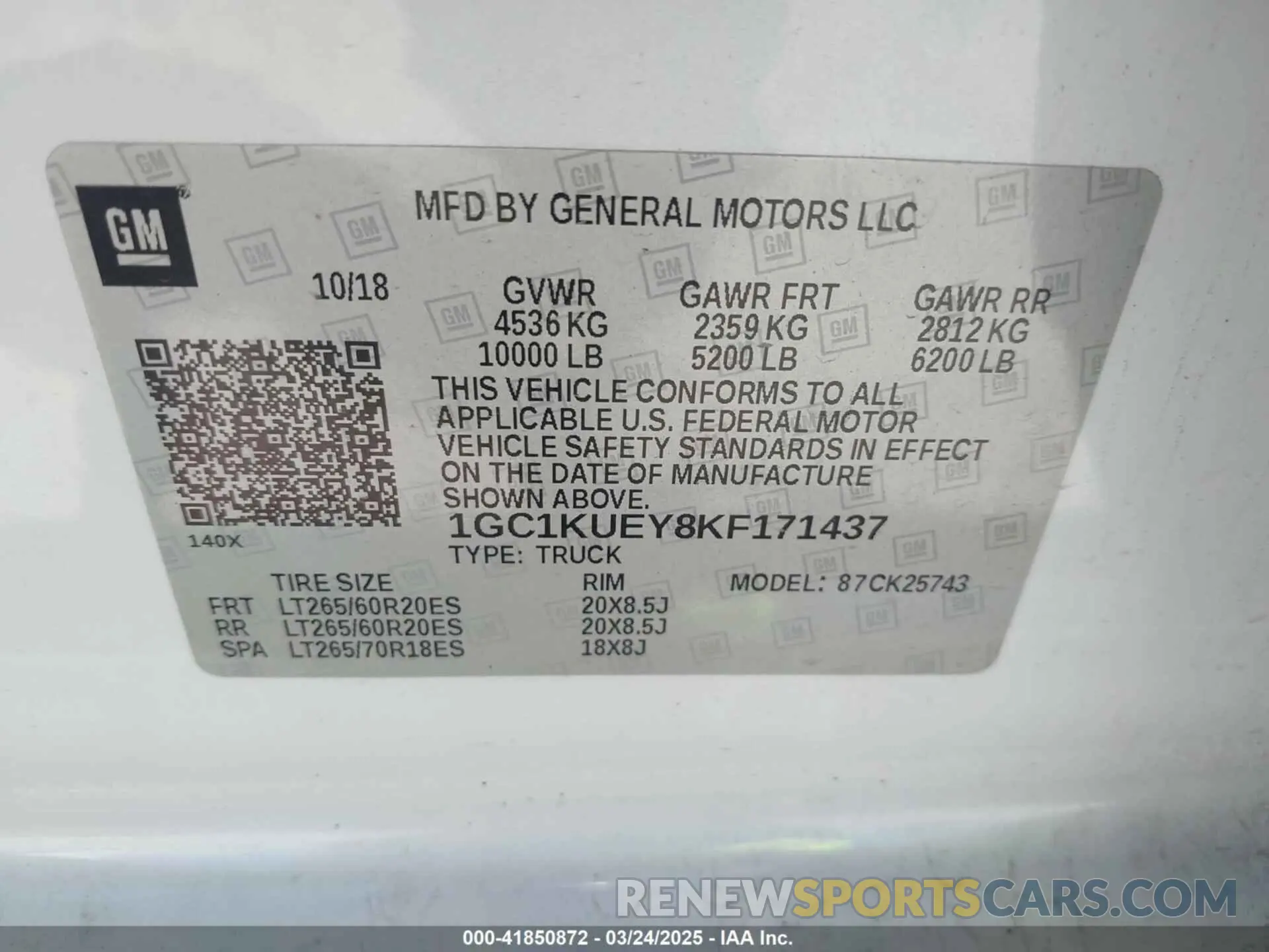 9 Photograph of a damaged car 1GC1KUEY8KF171437 CHEVROLET SILVERADO 2500HD 2019