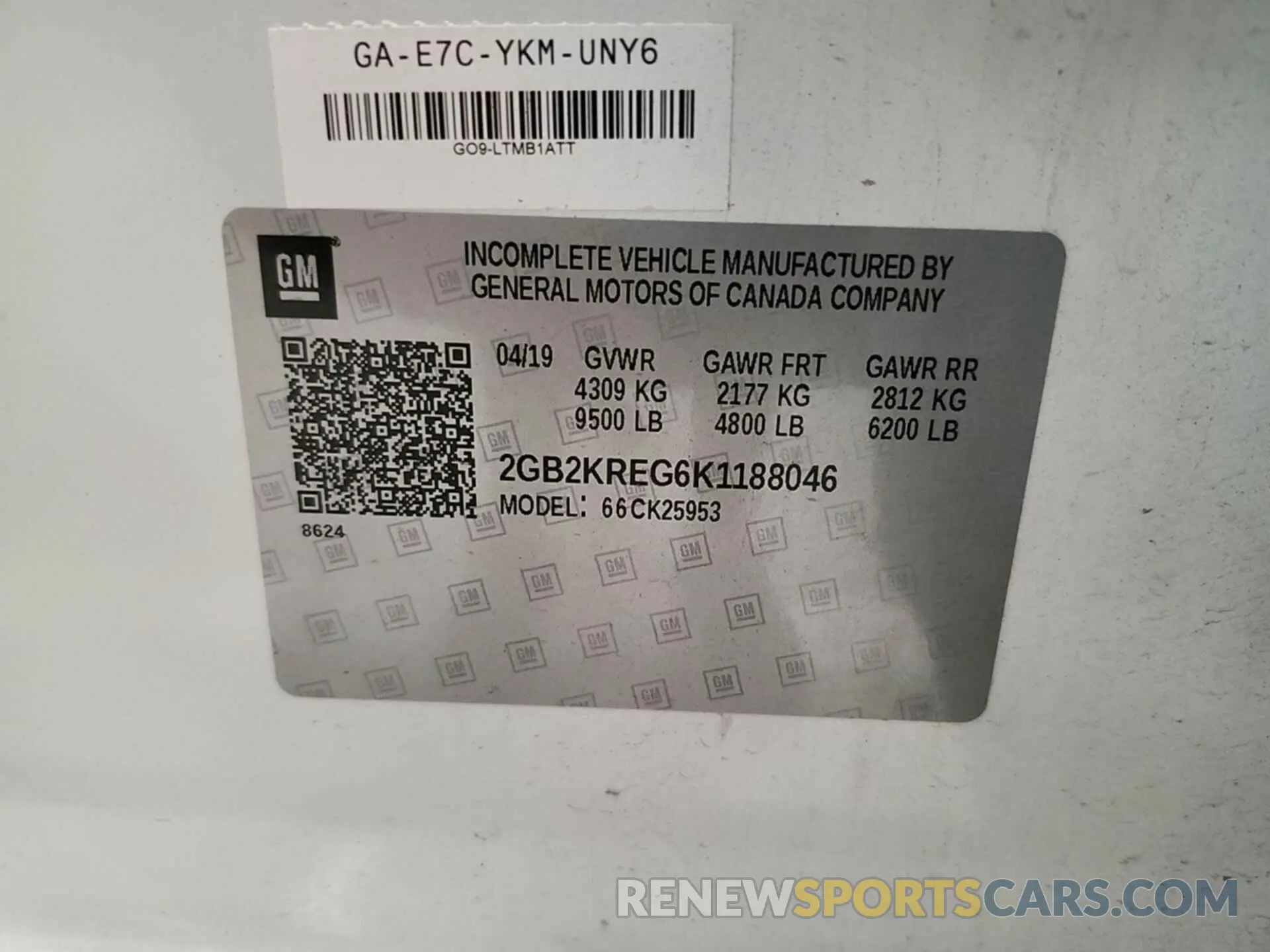 1 Photograph of a damaged car 2GB2KREG6K1188046 CHEVROLET SILVERADO 2500HD 2019