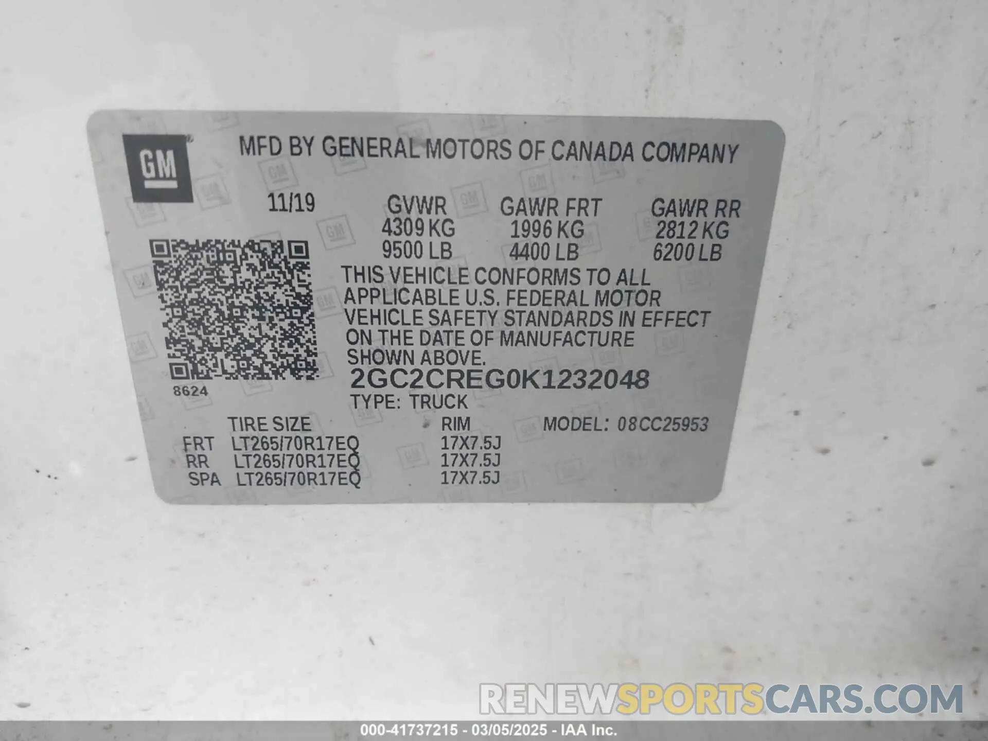 9 Photograph of a damaged car 2GC2CREG0K1232048 CHEVROLET SILVERADO 2500HD 2019
