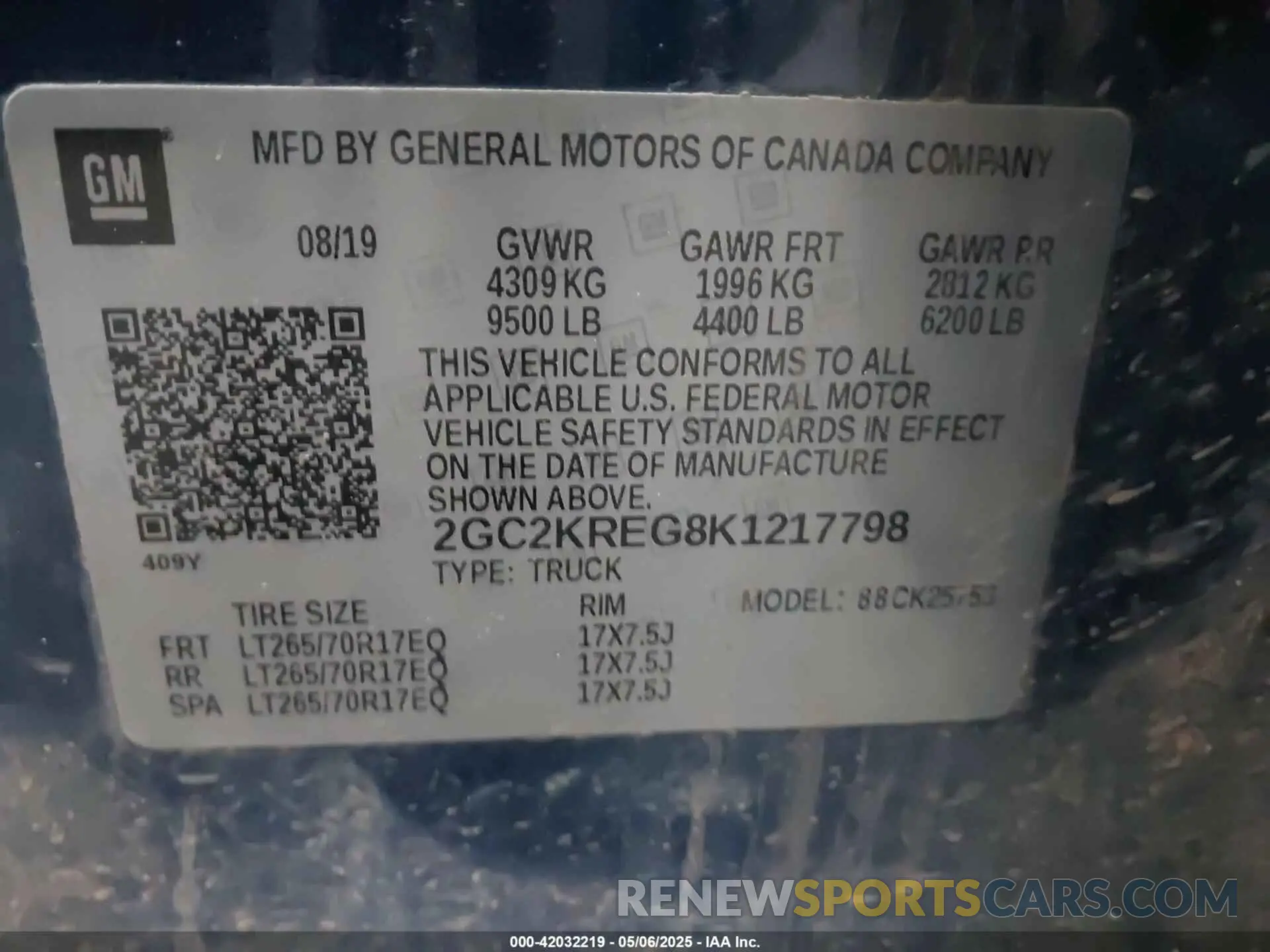 9 Photograph of a damaged car 2GC2KREG8K1217798 CHEVROLET SILVERADO 2500HD 2019