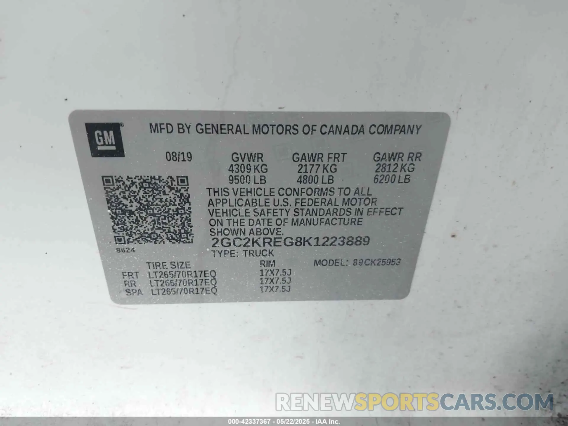 9 Photograph of a damaged car 2GC2KREG8K1223889 CHEVROLET SILVERADO 2500HD 2019