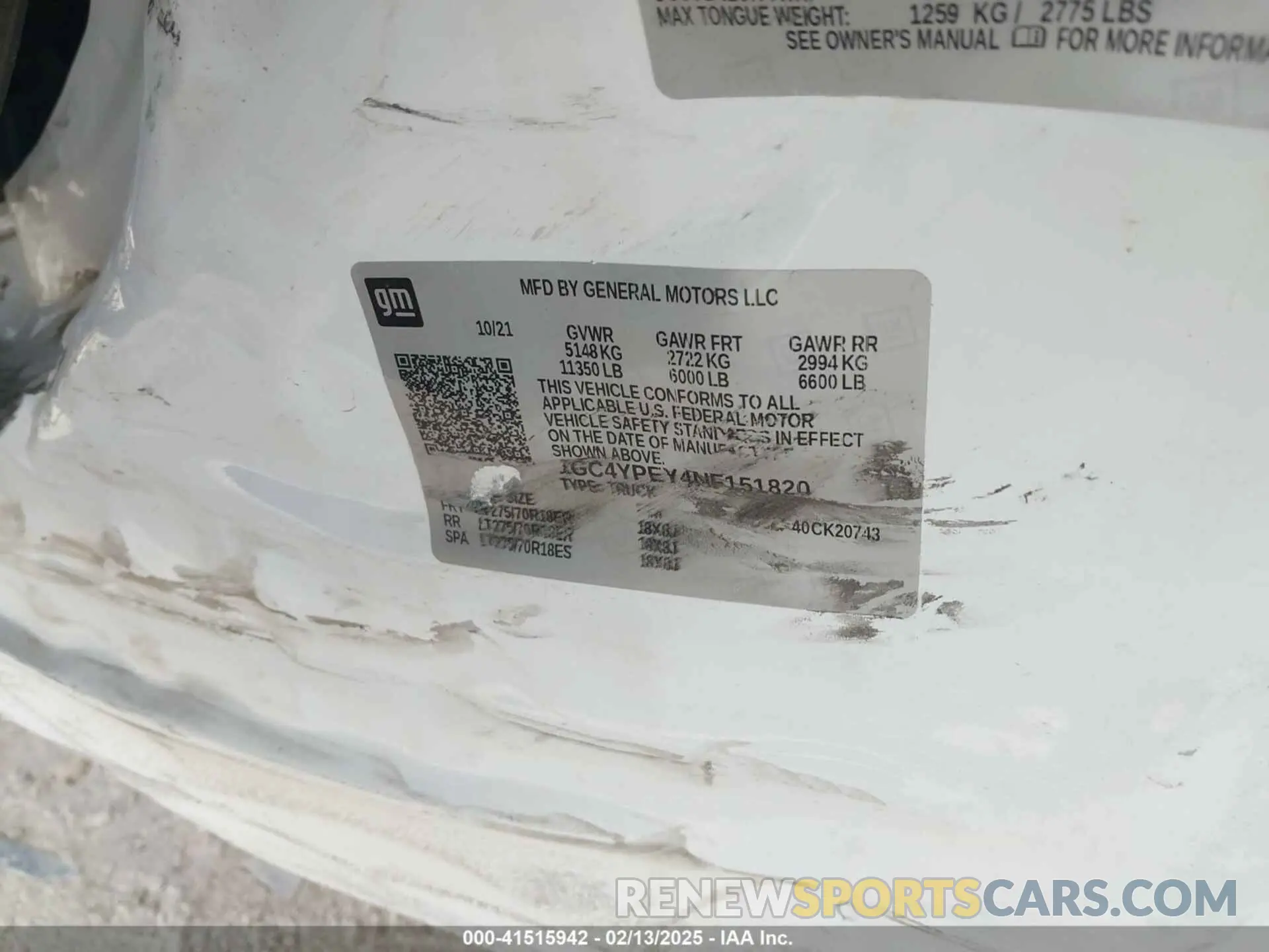 8 Photograph of a damaged car 1GC4YPEY4NF151820 CHEVROLET SILVERADO 2500HD 2022