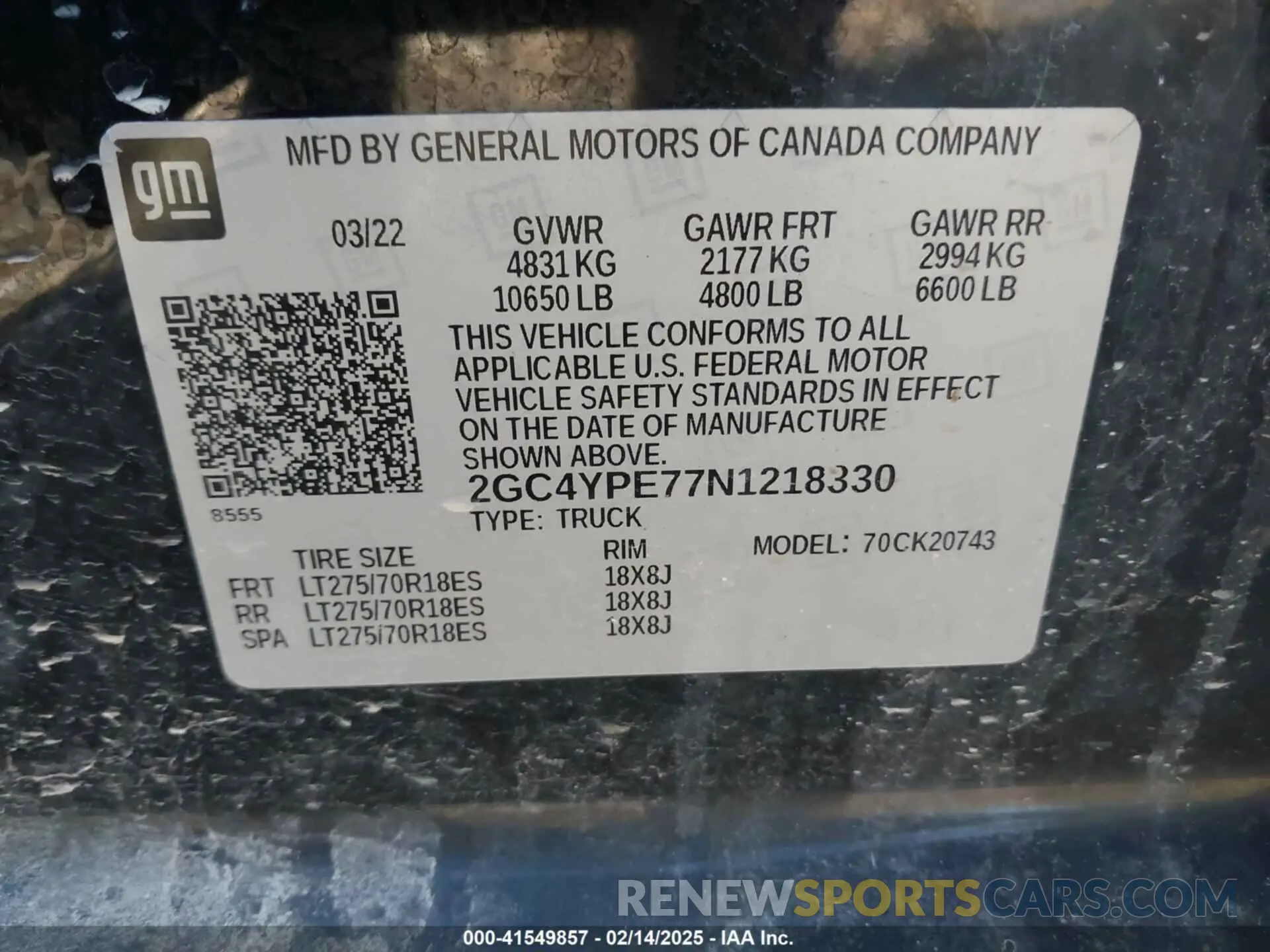 8 Photograph of a damaged car 2GC4YPE77N1218330 CHEVROLET SILVERADO 2500HD 2022