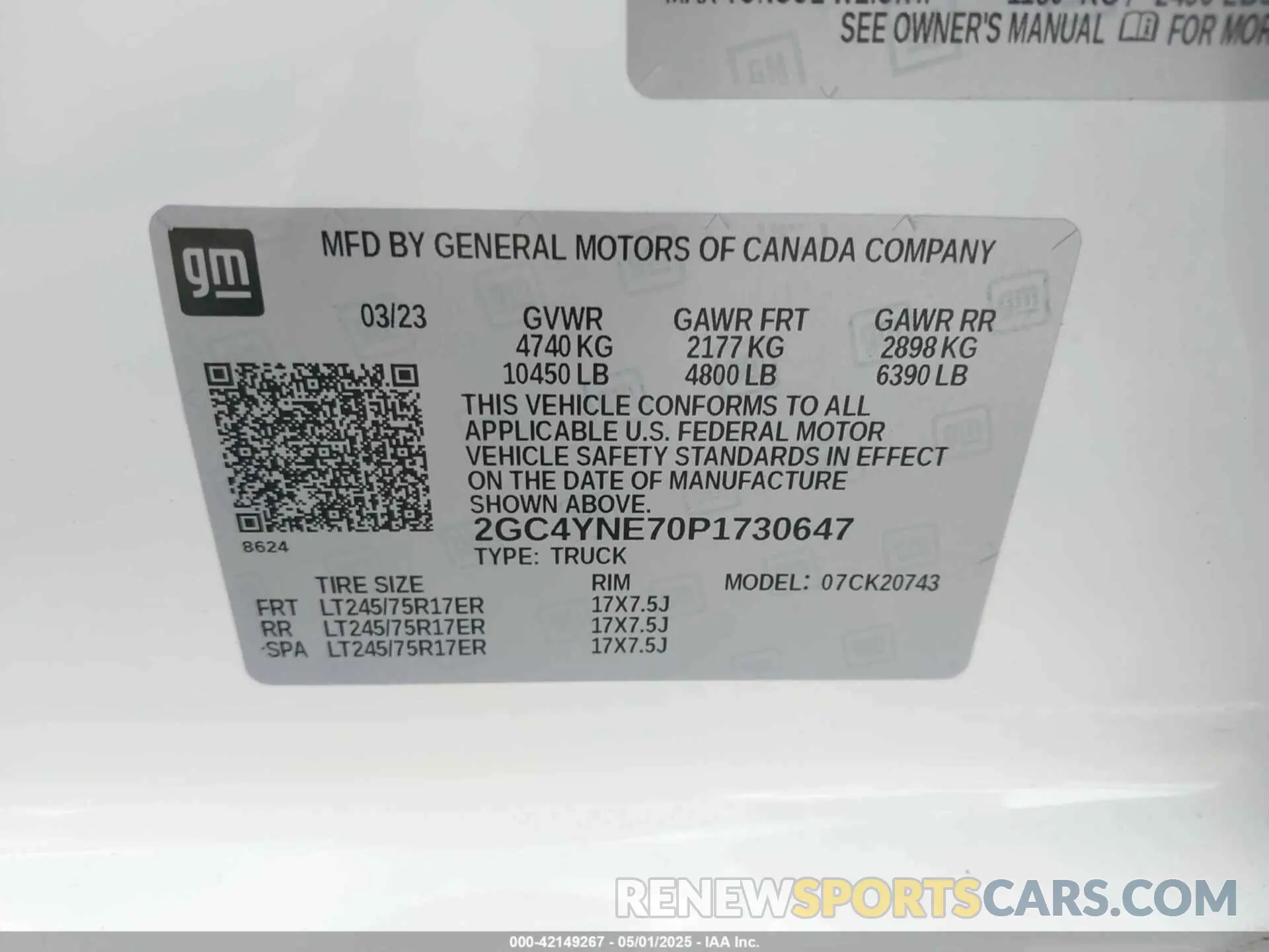 8 Photograph of a damaged car 2GC4YNE70P1730647 CHEVROLET SILVERADO 2500HD 2023