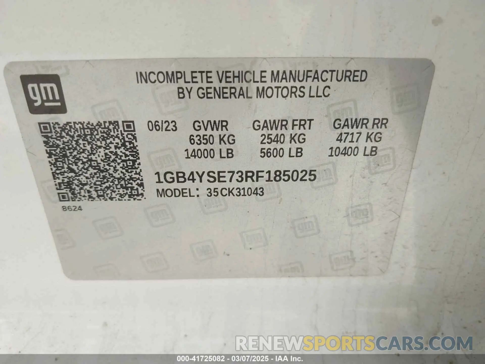 8 Photograph of a damaged car 1GB4YSE73RF185025 CHEVROLET SILVERADO 3500HD CHASSIS 2024