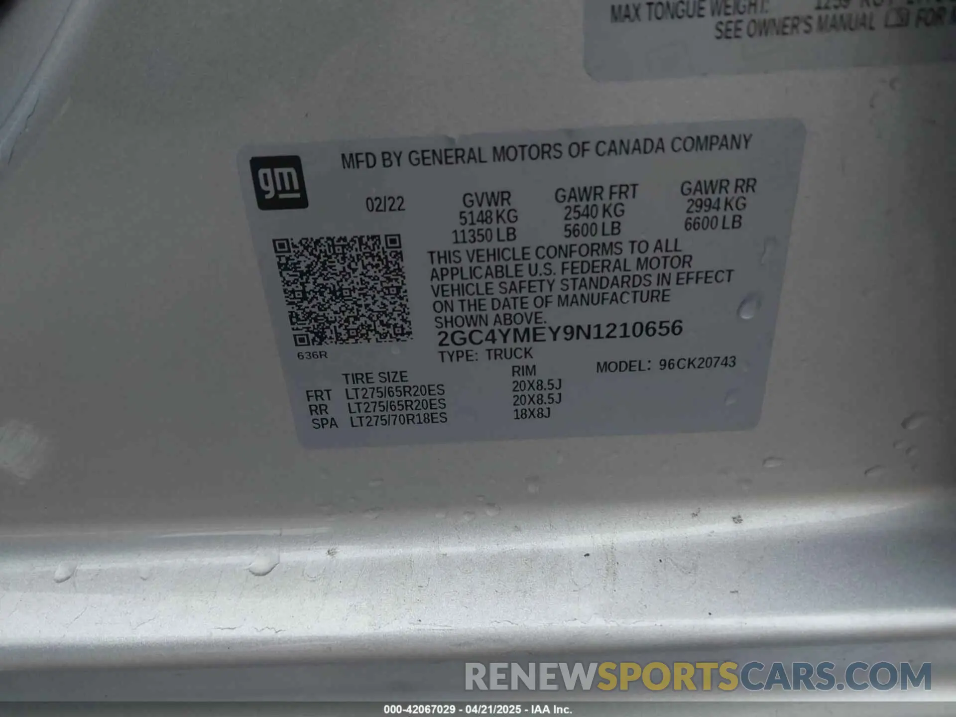 9 Photograph of a damaged car 22GC4YMEY9N121065 CHEVROLET SILVERADO HD 2500 2W 2022