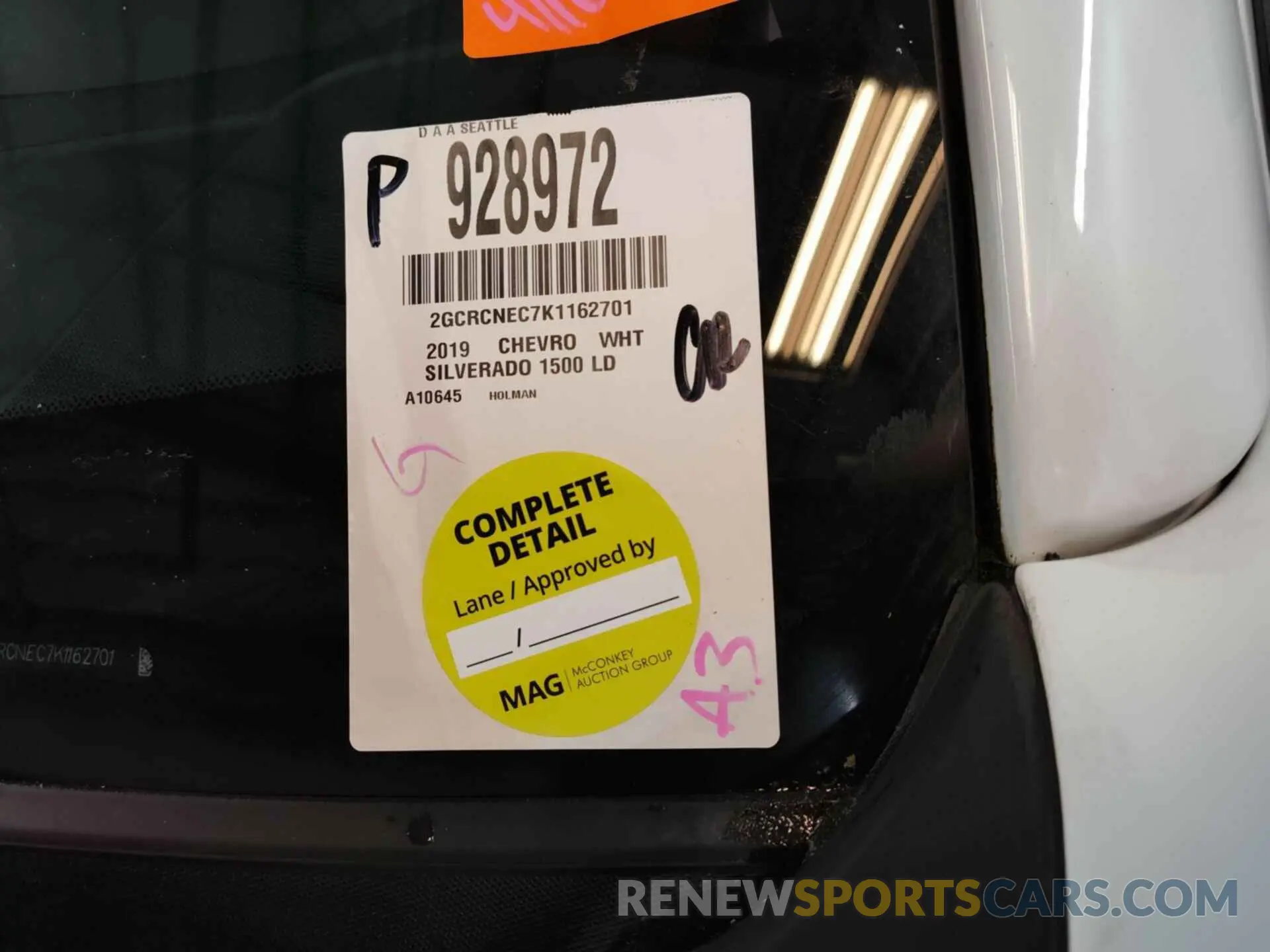 7 Photograph of a damaged car 2GCRCNEC7K1162701 CHEVROLET SILVERADO LD 2019