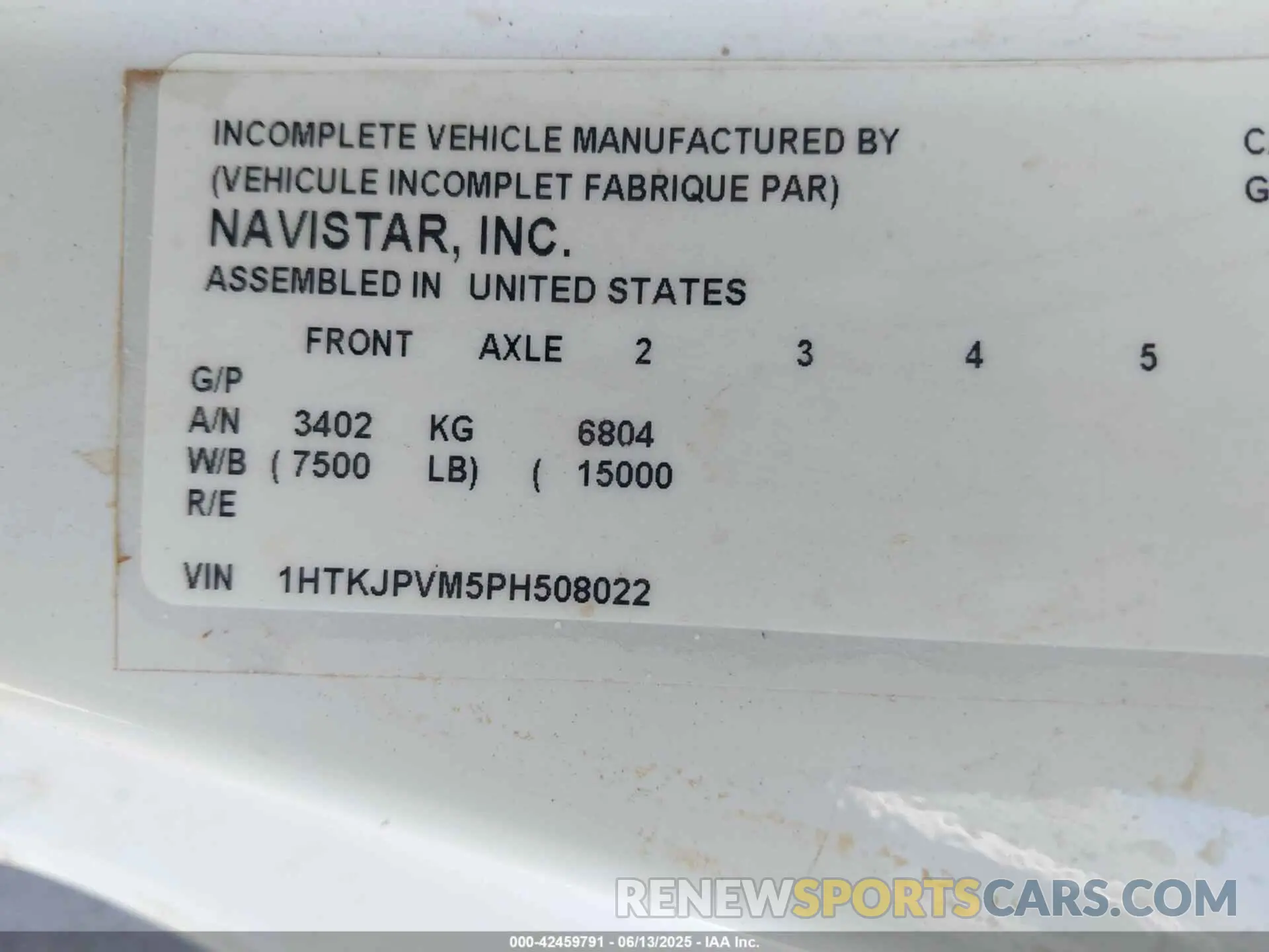 8 Photograph of a damaged car 1HTKJPVM5PH508022 CHEVROLET SILVERADO MD 2023
