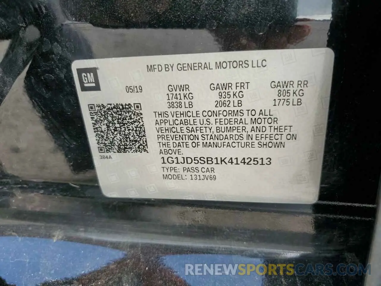 12 Photograph of a damaged car 1G1JD5SB1K4142513 CHEVROLET SONIC 2019