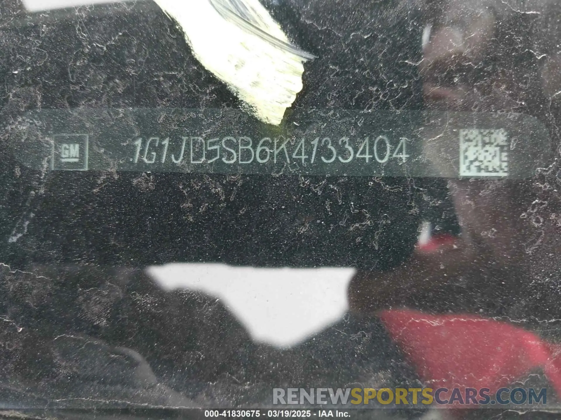 9 Photograph of a damaged car 1G1JD5SB6K4133404 CHEVROLET SONIC 2019
