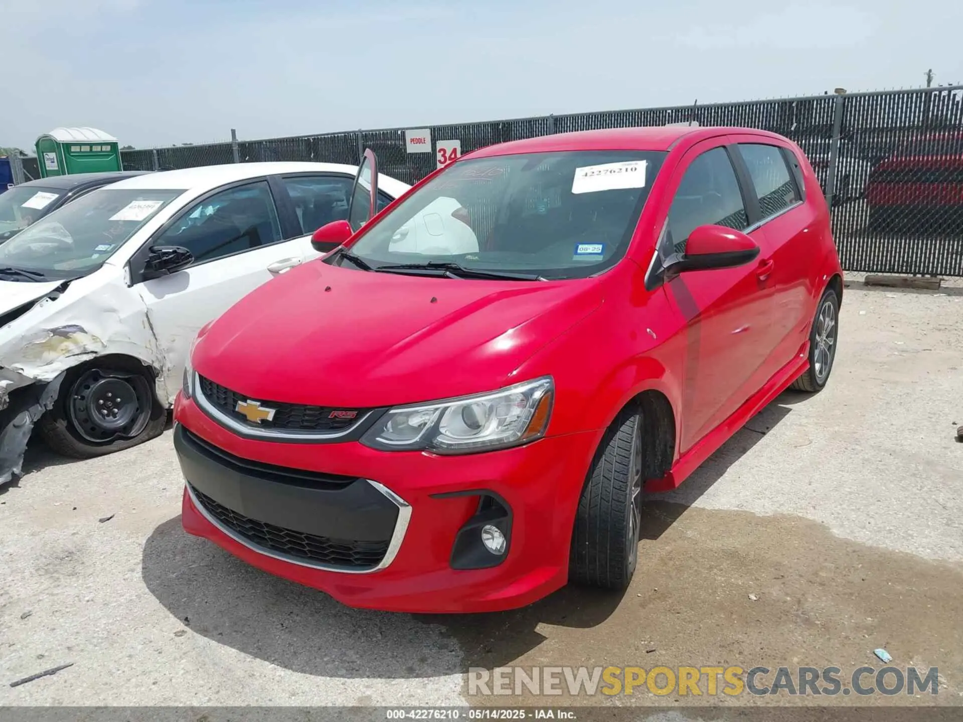 2 Photograph of a damaged car 1G1JD6SB4K4133956 CHEVROLET SONIC 2019