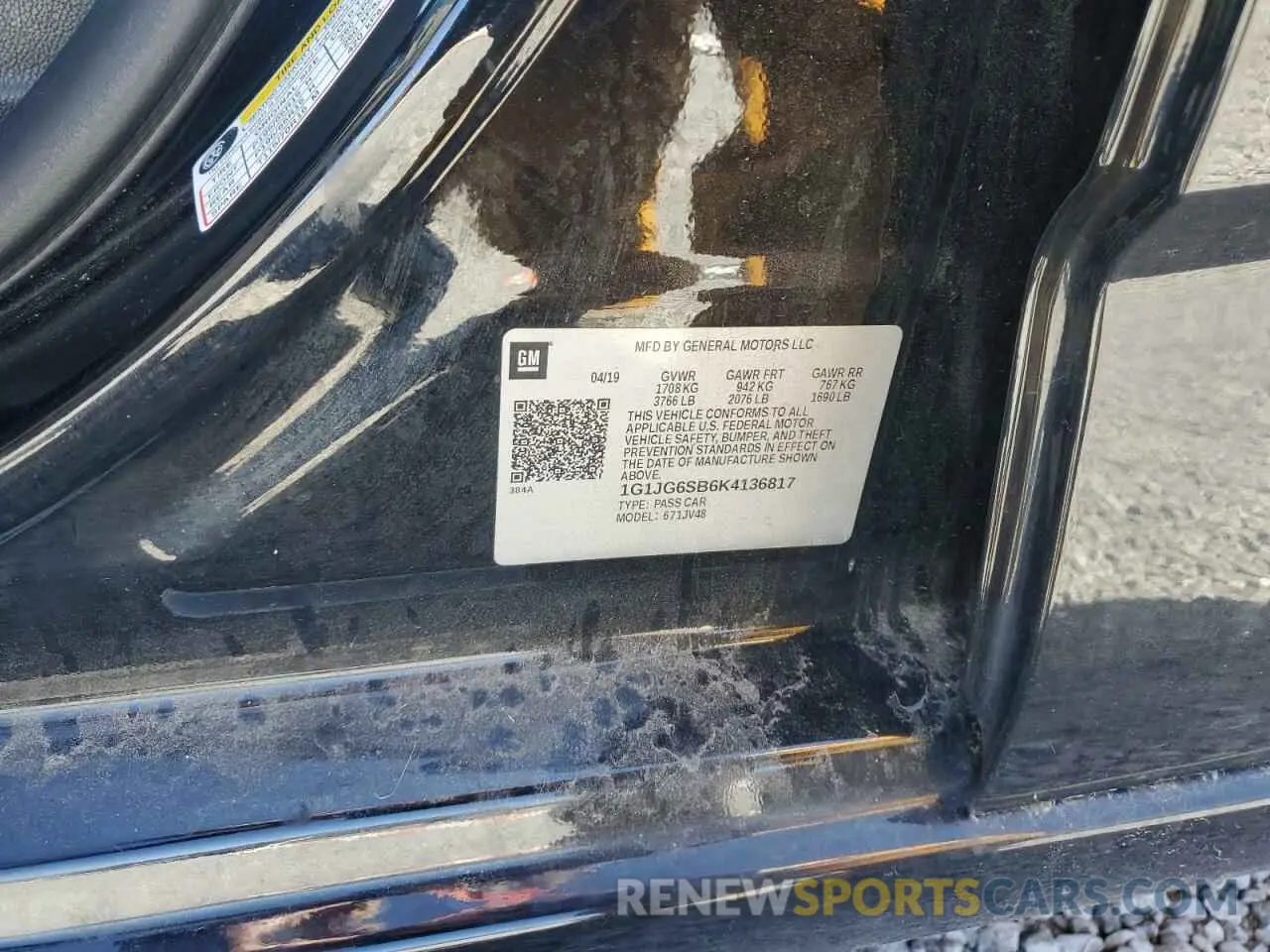 12 Photograph of a damaged car 1G1JG6SB6K4136817 CHEVROLET SONIC 2019