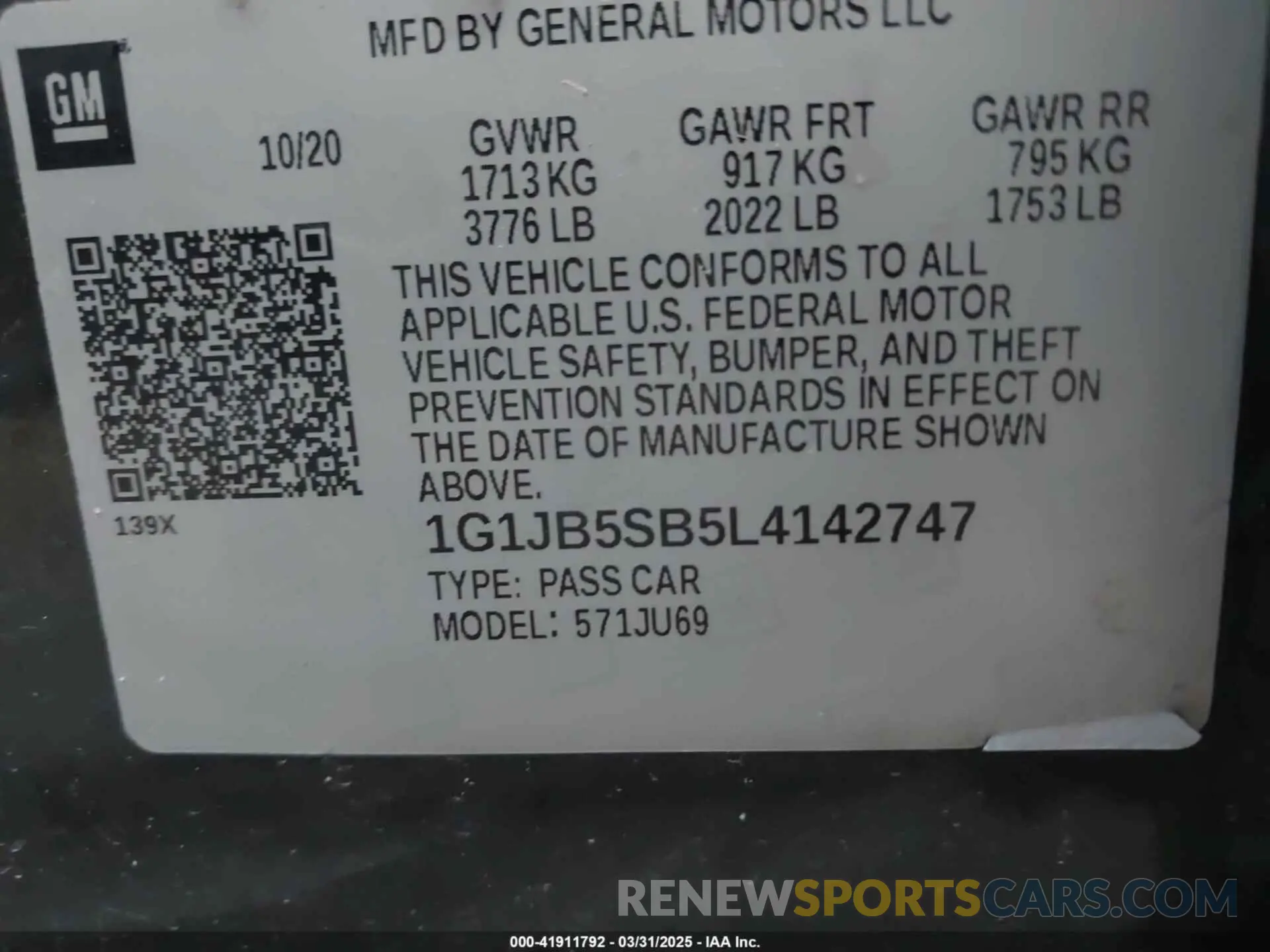 9 Photograph of a damaged car 1G1JB5SB5L4142747 CHEVROLET SONIC 2020