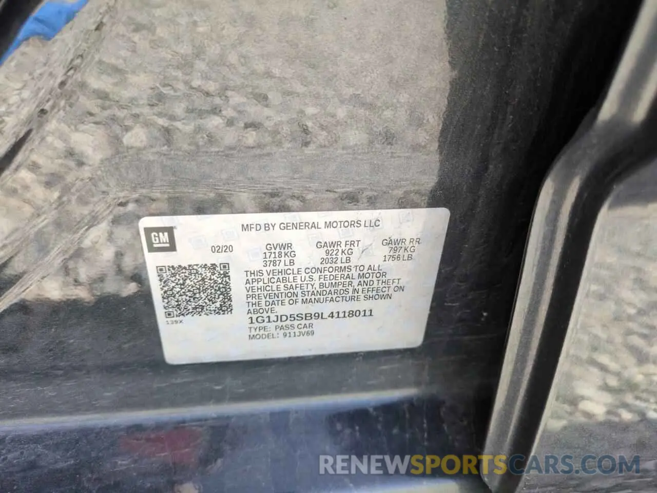 12 Photograph of a damaged car 1G1JD5SB9L4118011 CHEVROLET SONIC 2020