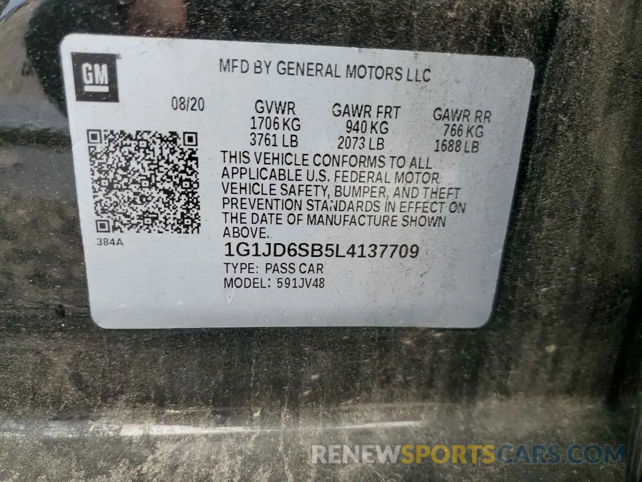 12 Photograph of a damaged car 1G1JD6SB5L4137709 CHEVROLET SONIC 2020