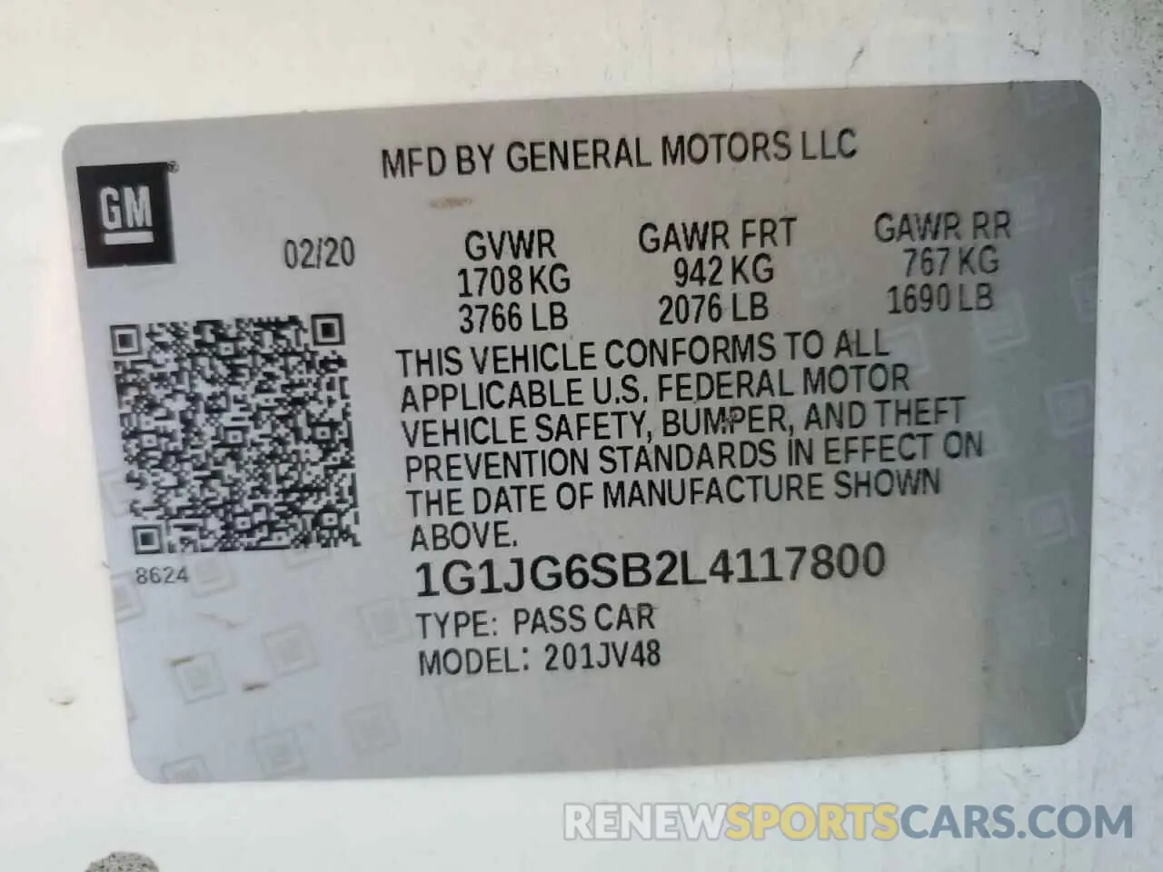 13 Photograph of a damaged car 1G1JG6SB2L4117800 CHEVROLET SONIC 2020