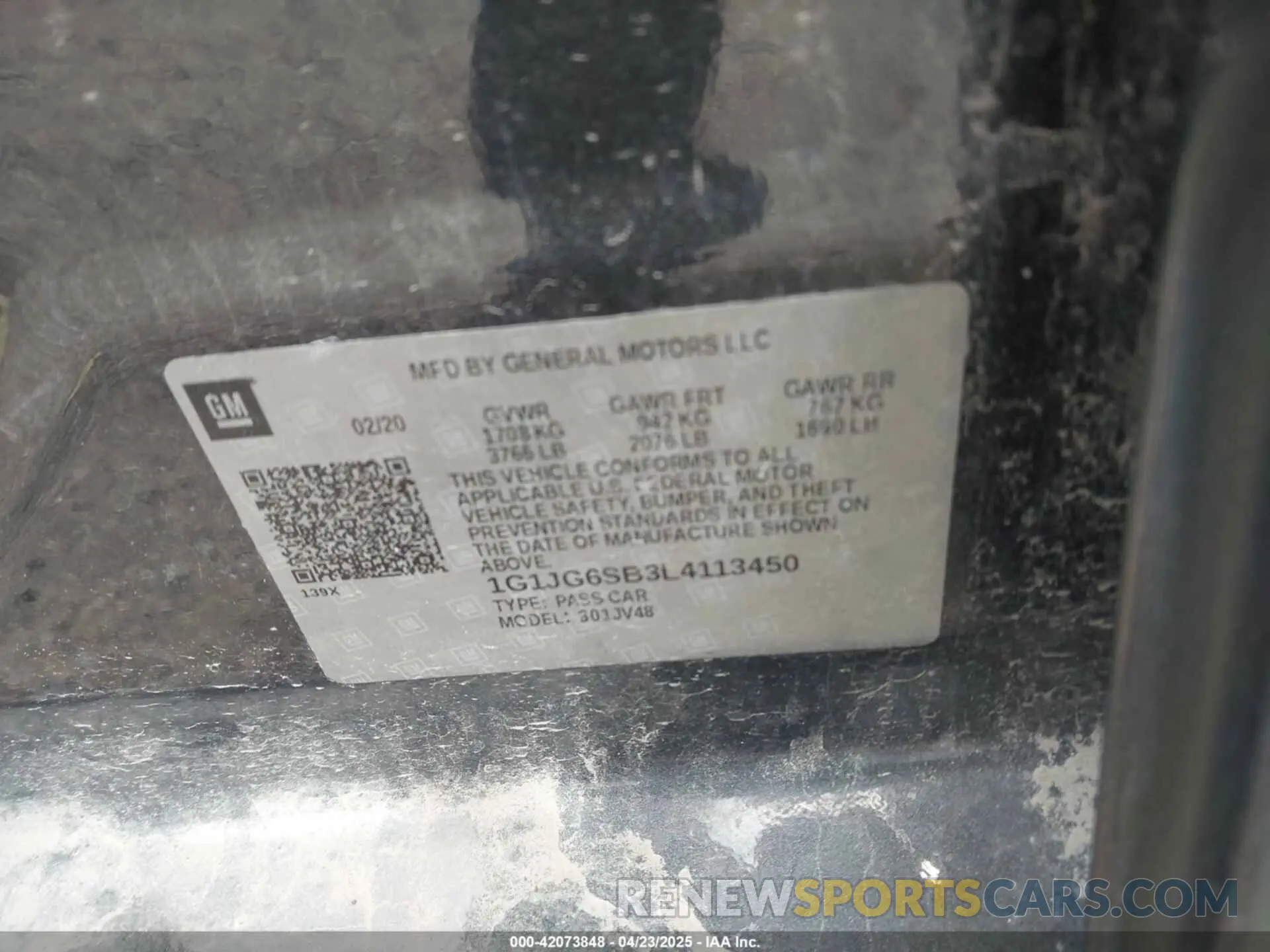 9 Photograph of a damaged car 1G1JG6SB3L4113450 CHEVROLET SONIC 2020