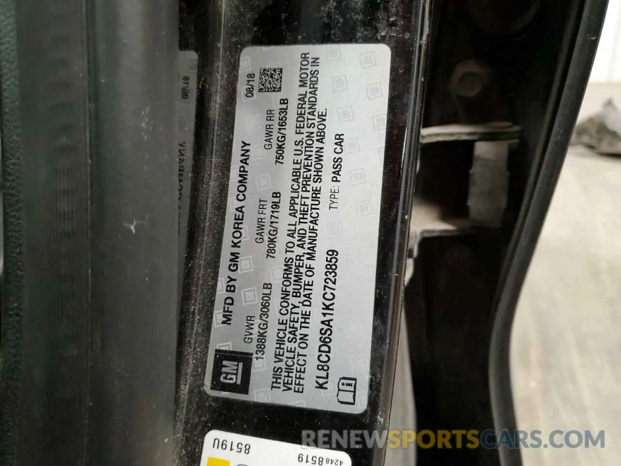 15 Photograph of a damaged car KL8CD6SA1KC723859 CHEVROLET SPARK 2019
