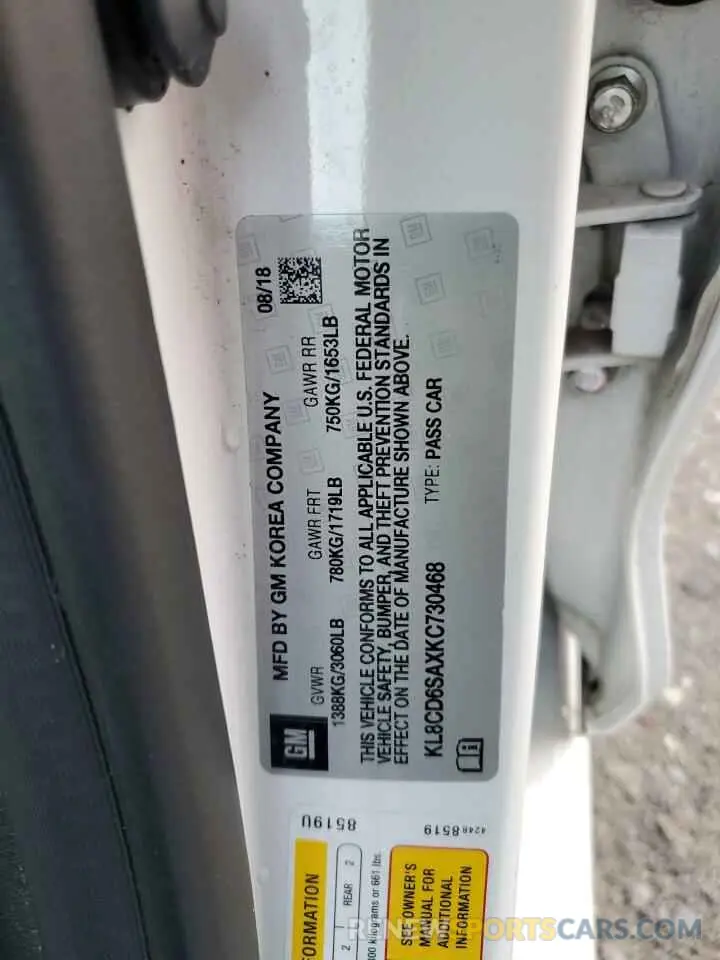 13 Photograph of a damaged car KL8CD6SAXKC730468 CHEVROLET SPARK 2019