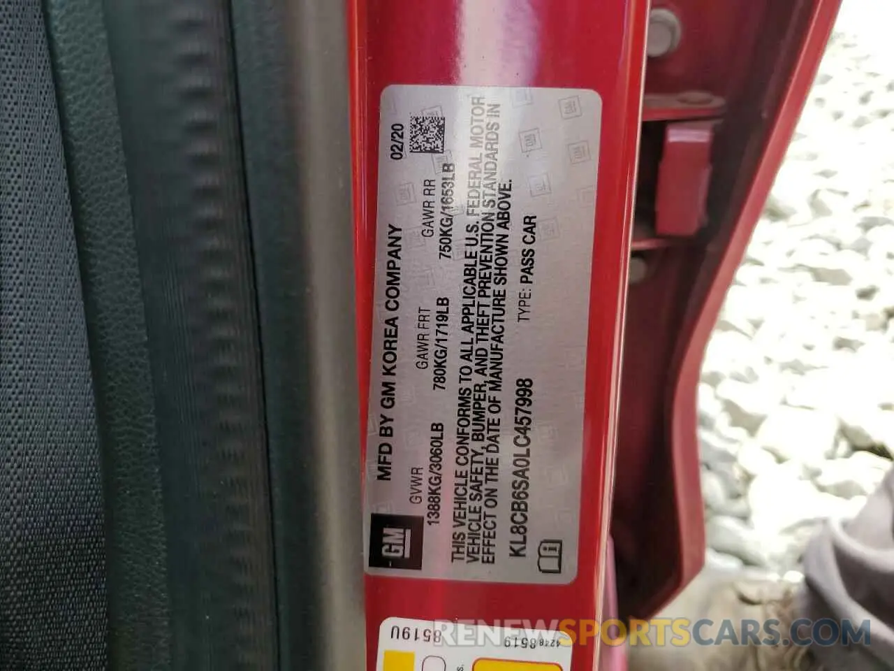 13 Photograph of a damaged car KL8CB6SA0LC457998 CHEVROLET SPARK 2020