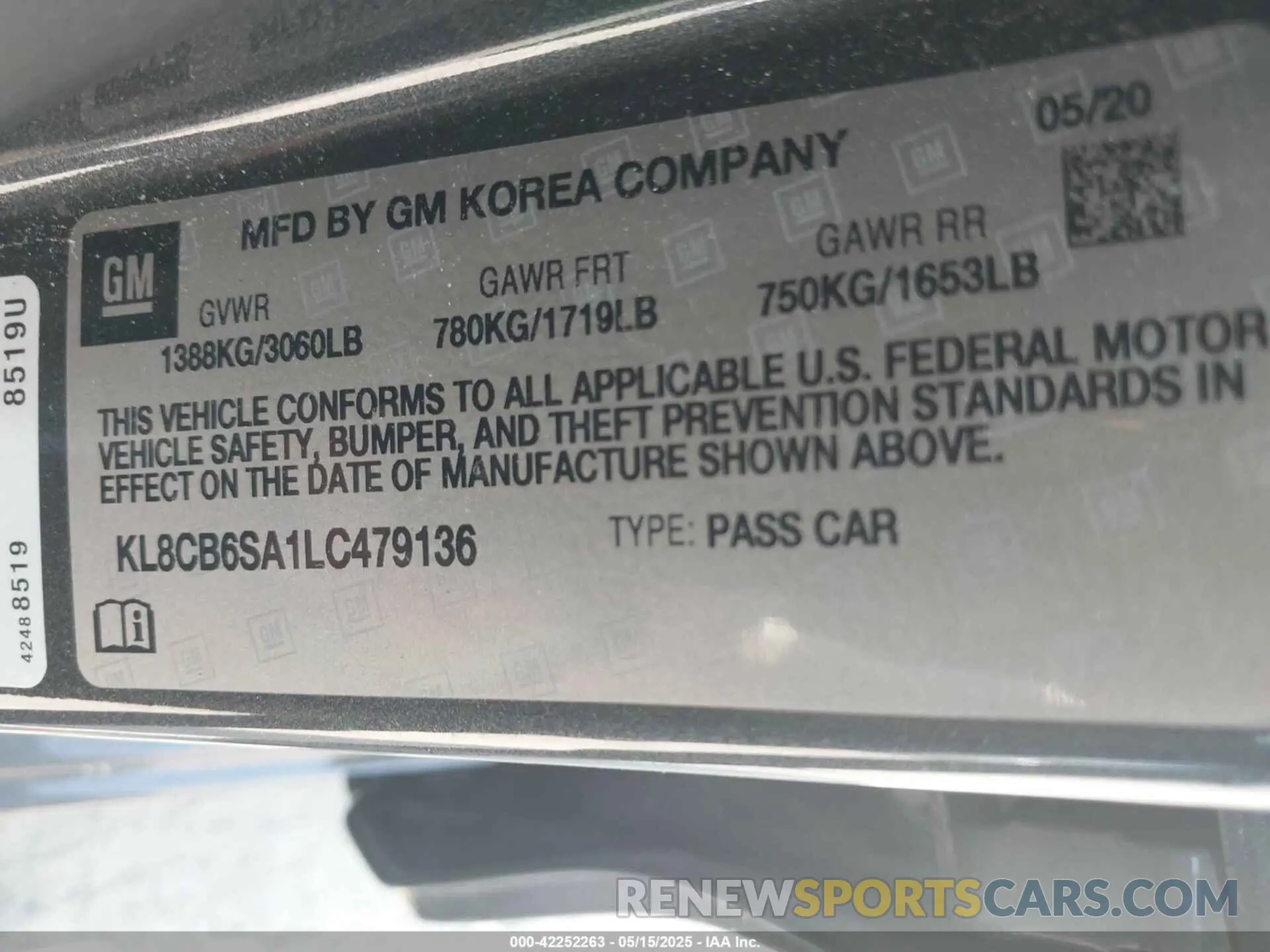 9 Photograph of a damaged car KL8CB6SA1LC479136 CHEVROLET SPARK 2020