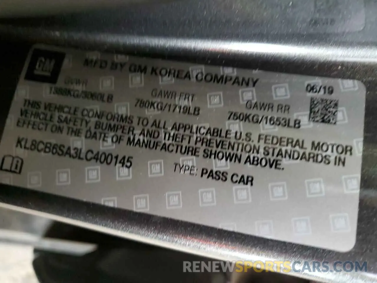 12 Photograph of a damaged car KL8CB6SA3LC400145 CHEVROLET SPARK 2020