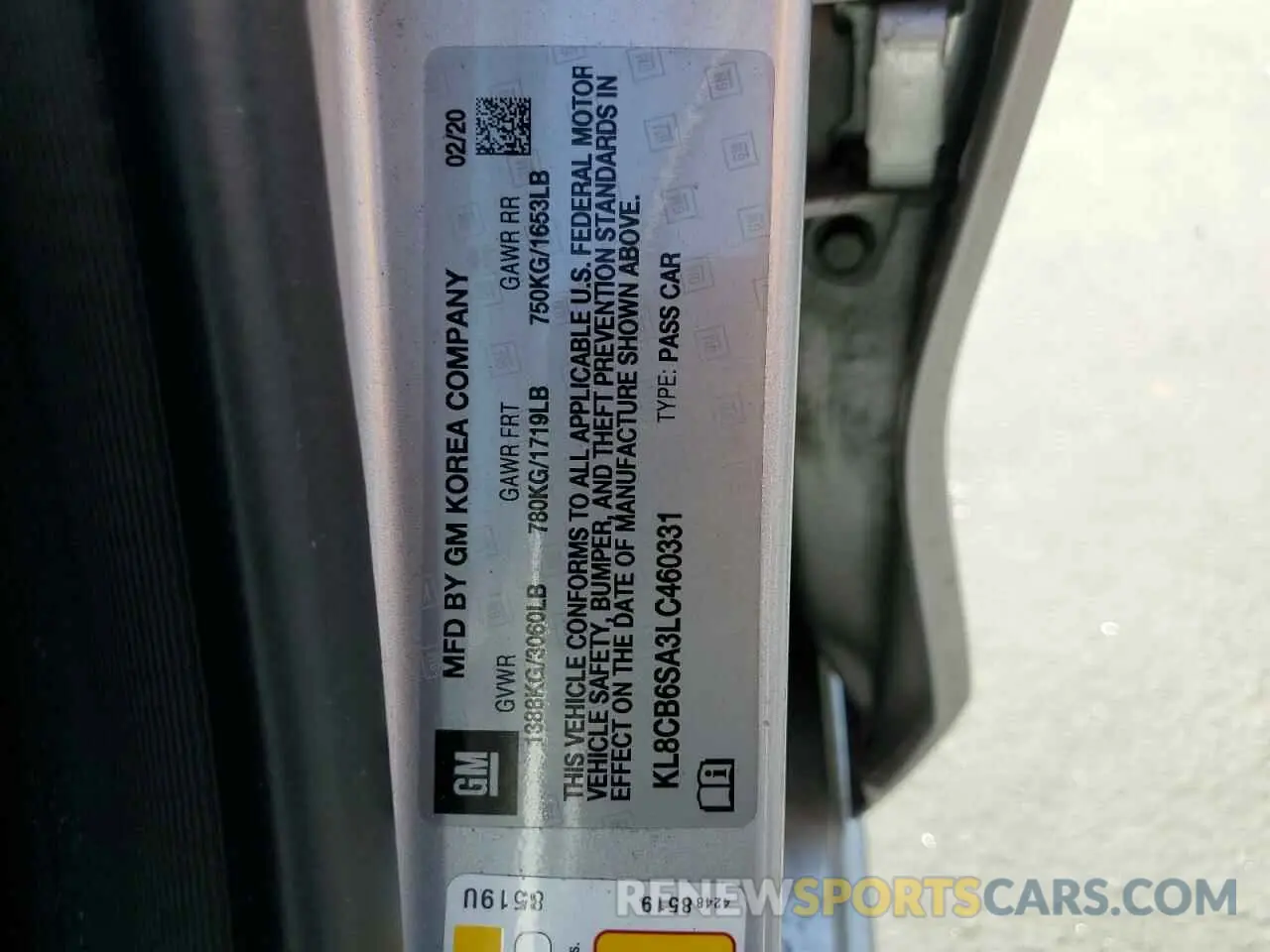 12 Photograph of a damaged car KL8CB6SA3LC460331 CHEVROLET SPARK 2020