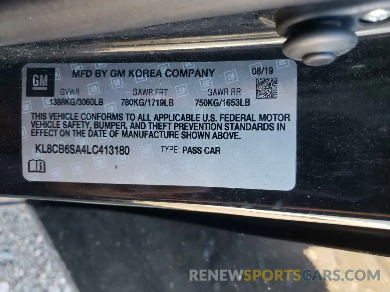 14 Photograph of a damaged car KL8CB6SA4LC413180 CHEVROLET SPARK 2020