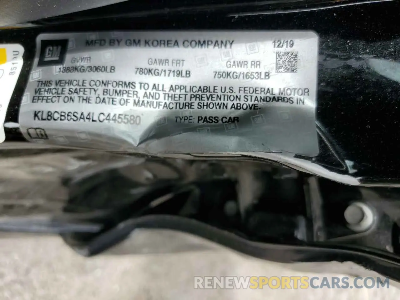 12 Photograph of a damaged car KL8CB6SA4LC445580 CHEVROLET SPARK 2020